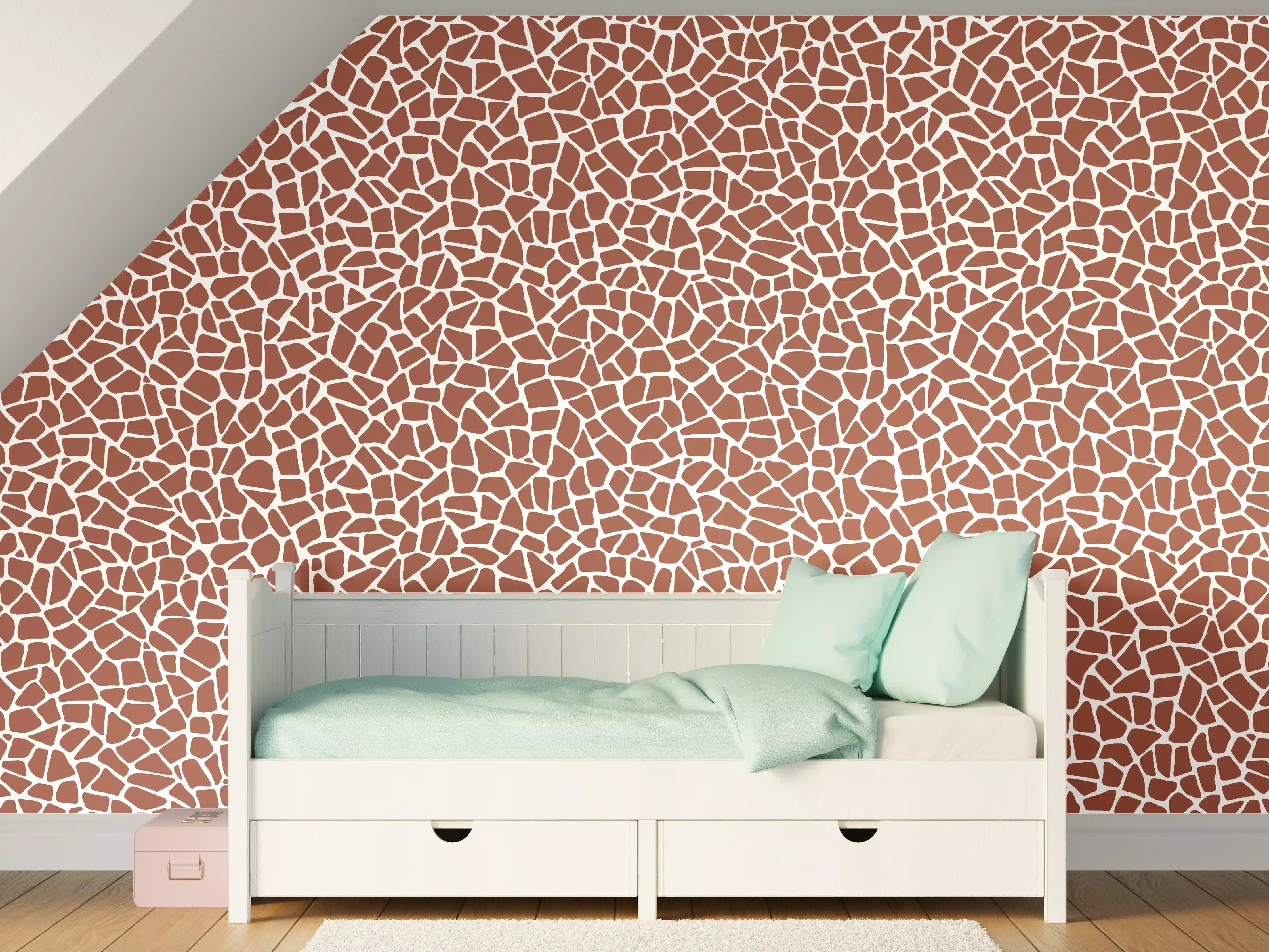 Kinderzimmer Wandgestaltung - Rustikale Steinoptik in warmem Braun