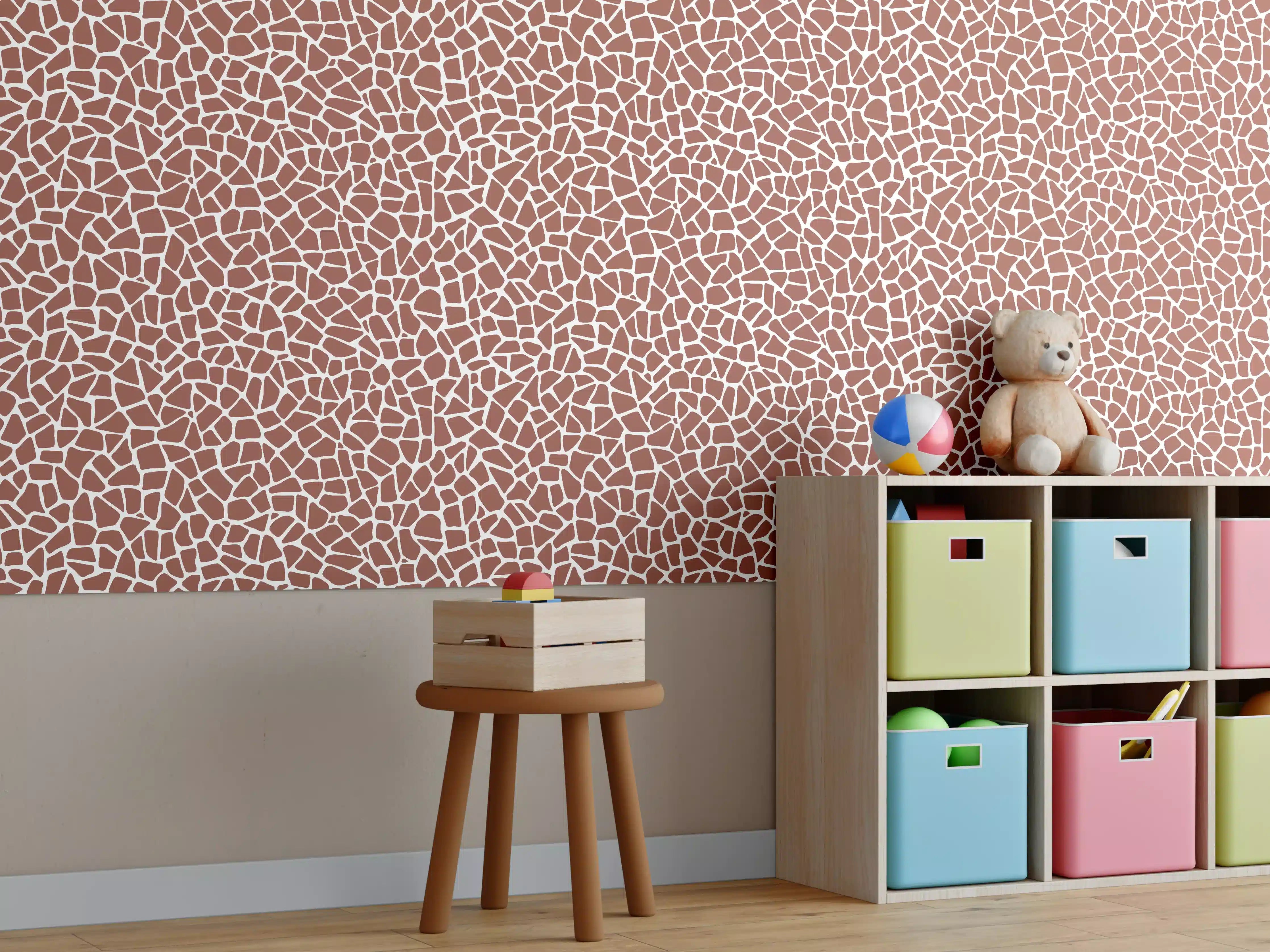 Kinderzimmer Wandgestaltung - Rustikale Steinoptik in warmem Braun