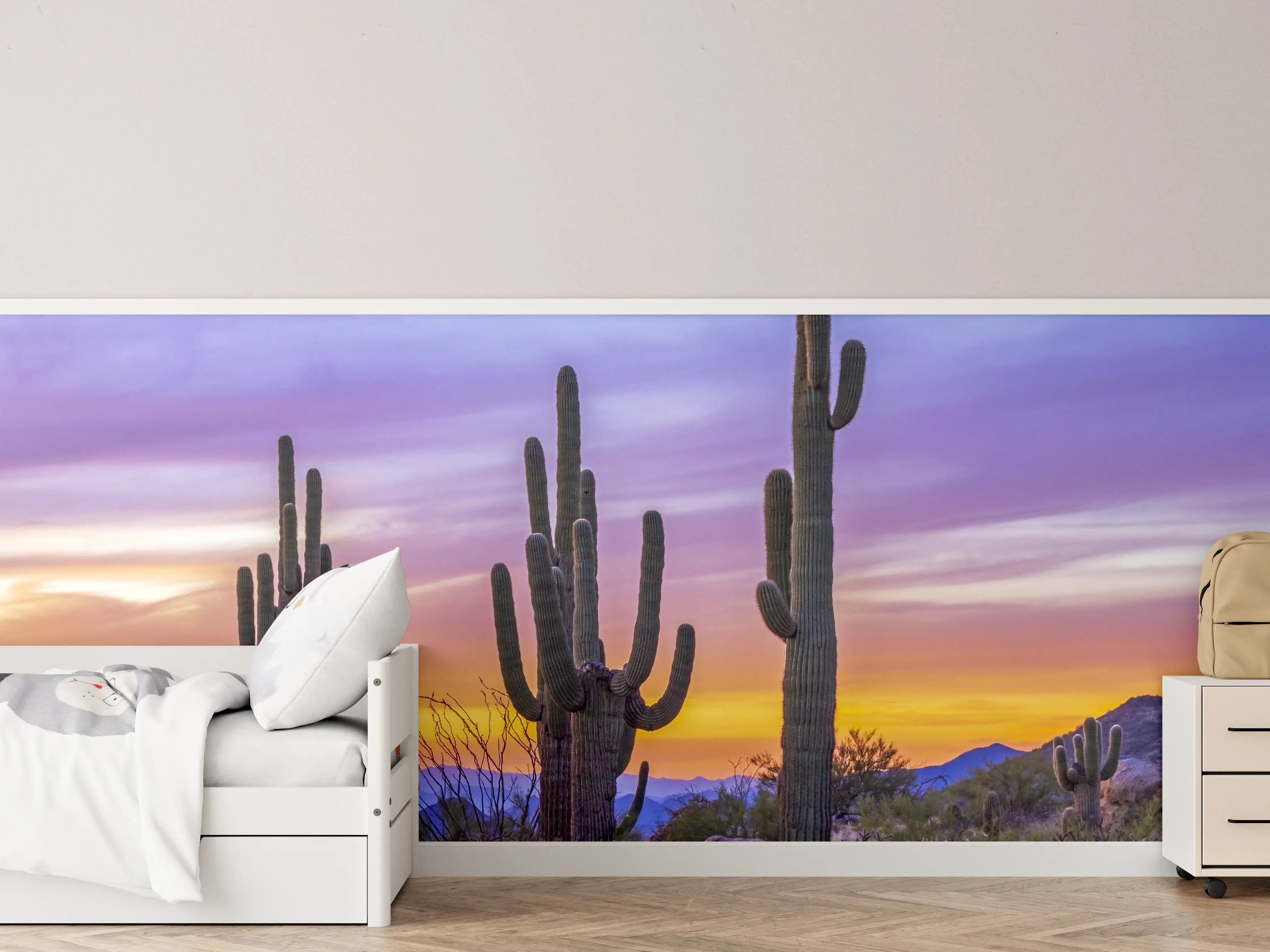 Kinderzimmer Wandgestaltung - Saguaro-Kaktus bei Sonnenuntergang in Arizona