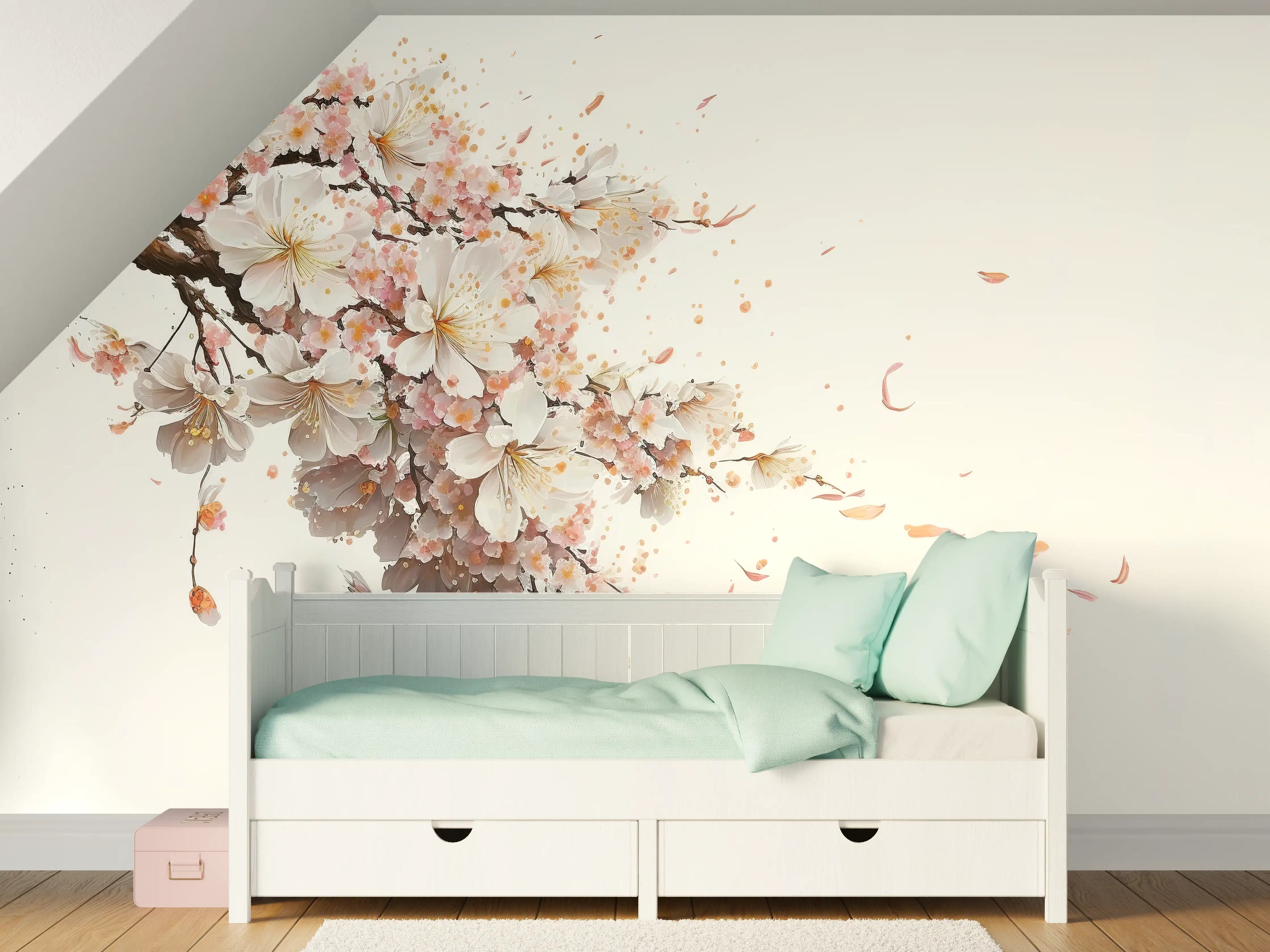 Kinderzimmer Wandgestaltung - Sakura-Kirschblüten-Zweig