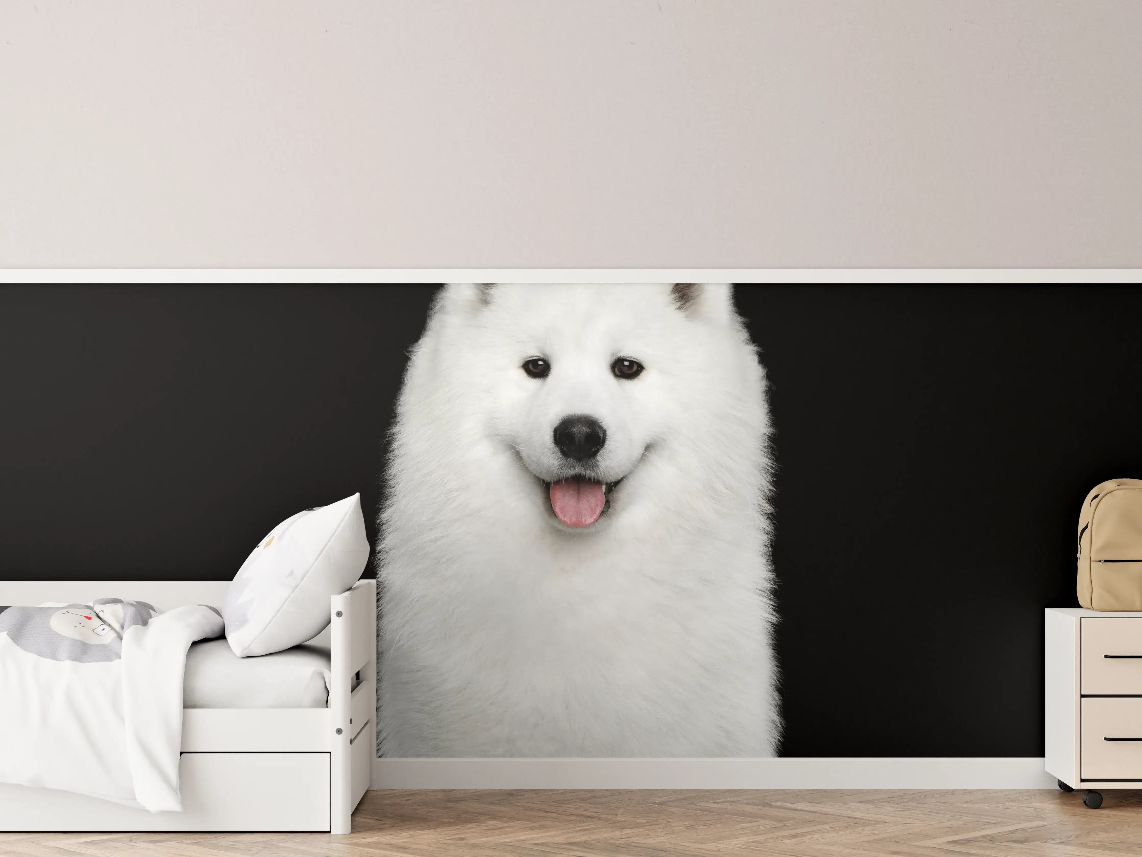 Kinderzimmer Wandgestaltung - Samojeden Hund