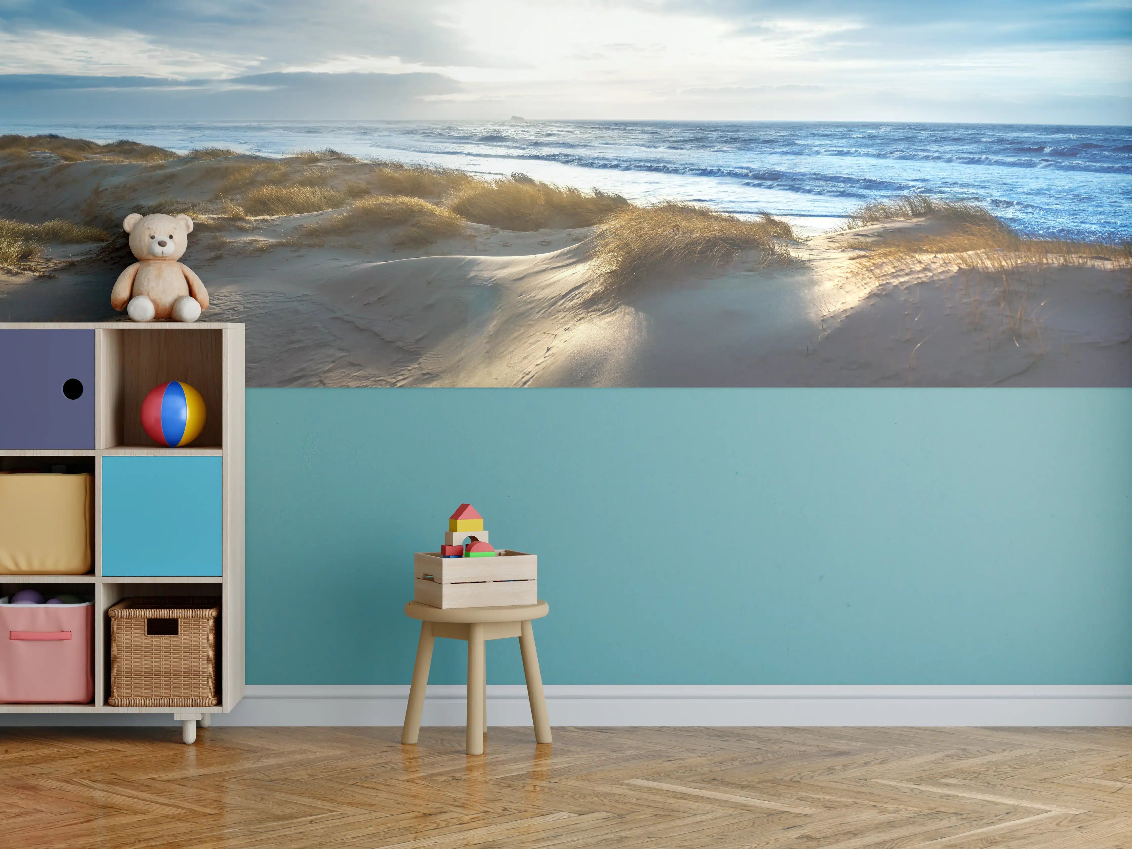 Kinderzimmer Wandgestaltung - Sanddünen am Meer bei Sonnenlicht