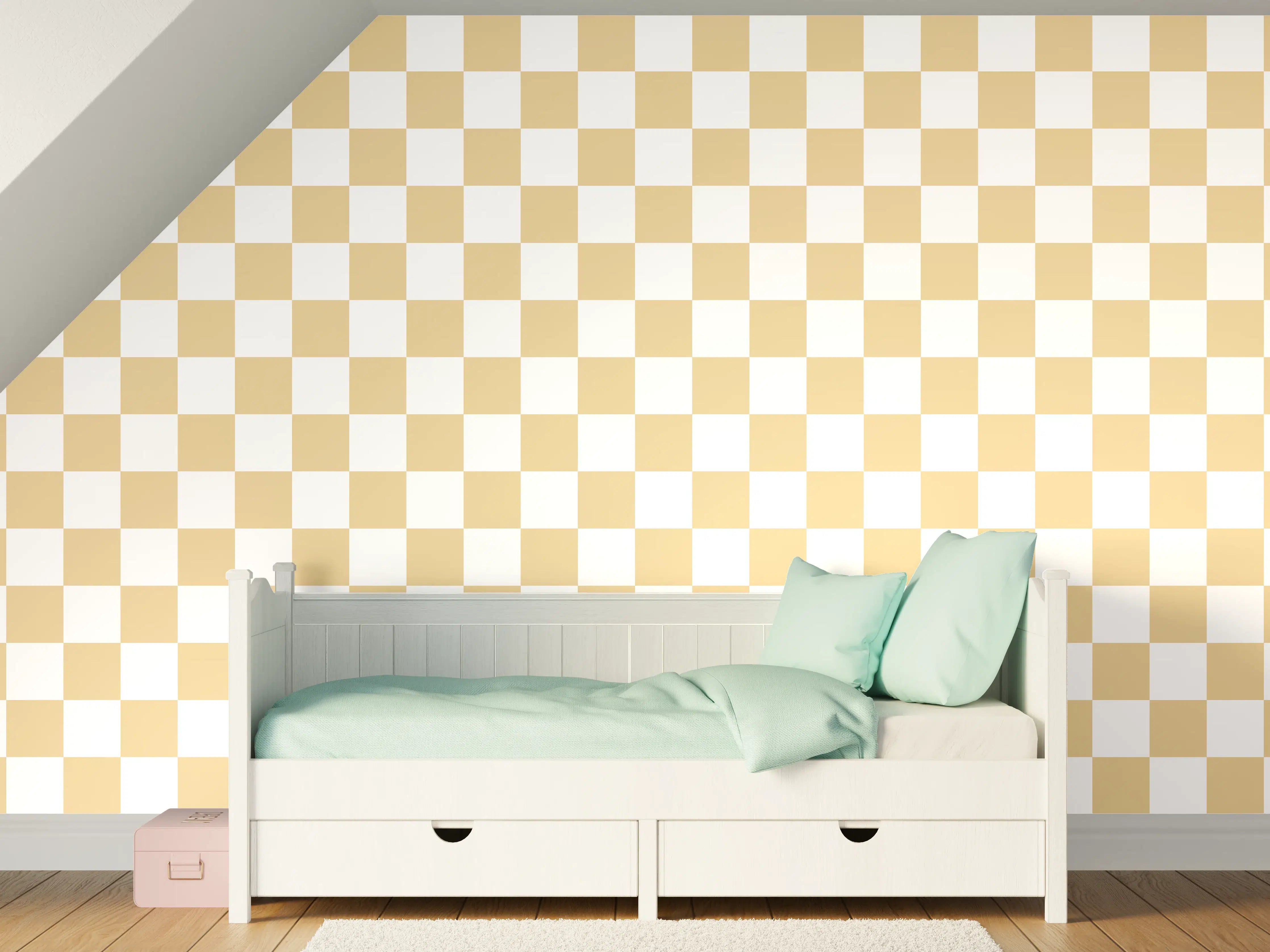 Kinderzimmer Wandgestaltung - Sandfarbener Fliesenspiegel