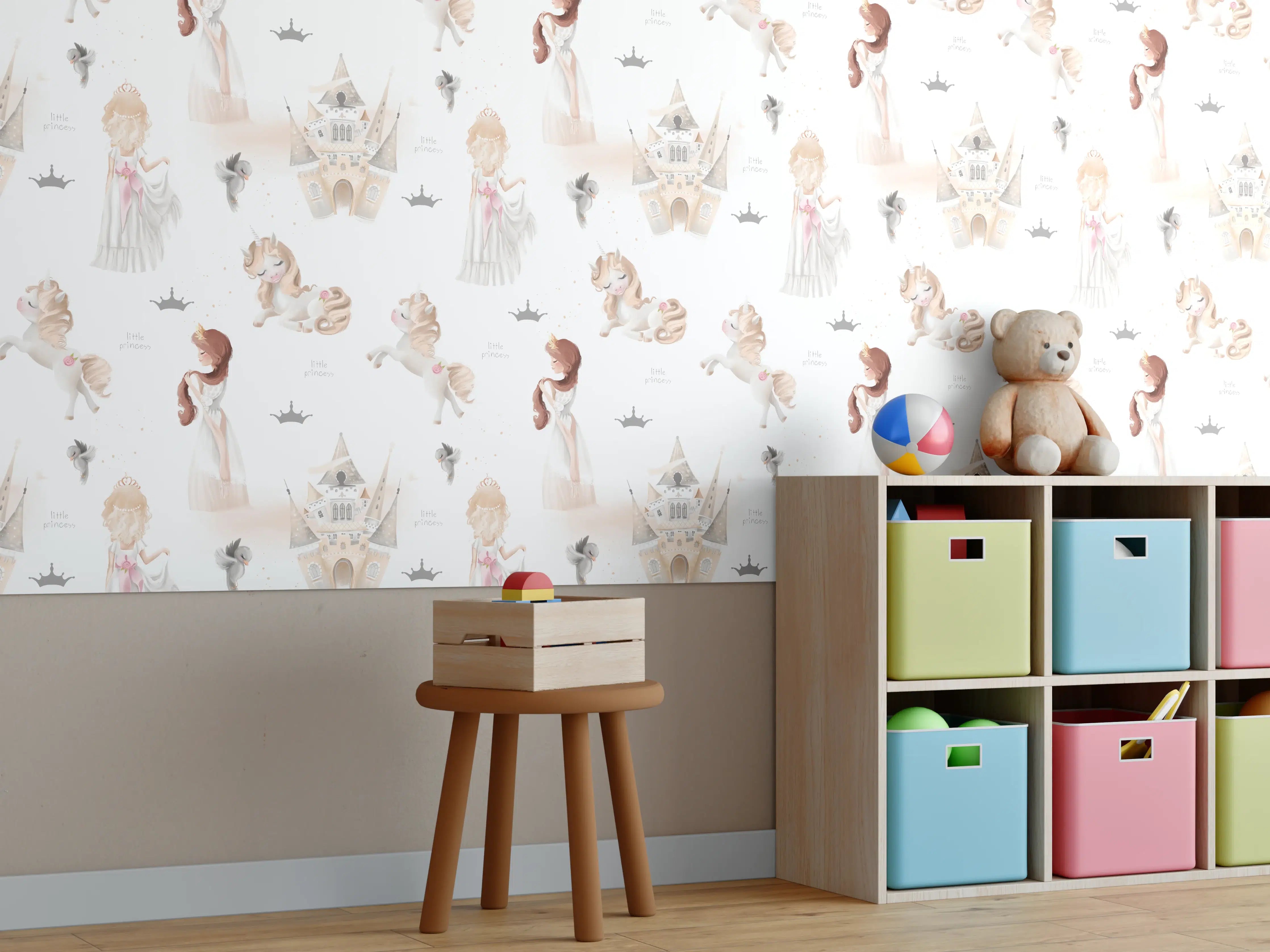 Kinderzimmer Wandgestaltung - Sanfte Baby- und Kinderillustration in Pastellfarben