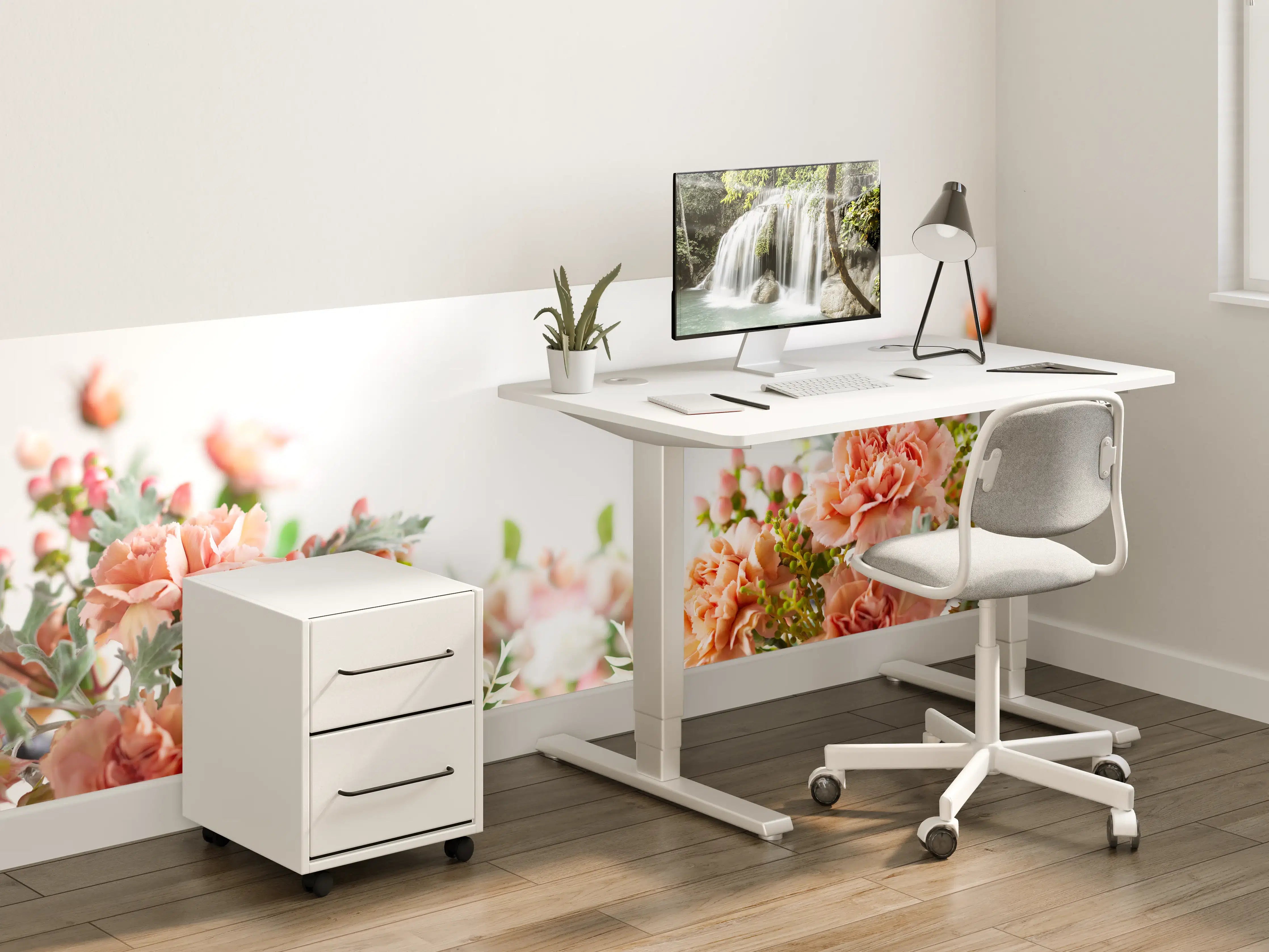 Kinderzimmer Wandgestaltung - Sanfte Blumenpracht in Pastellfarben