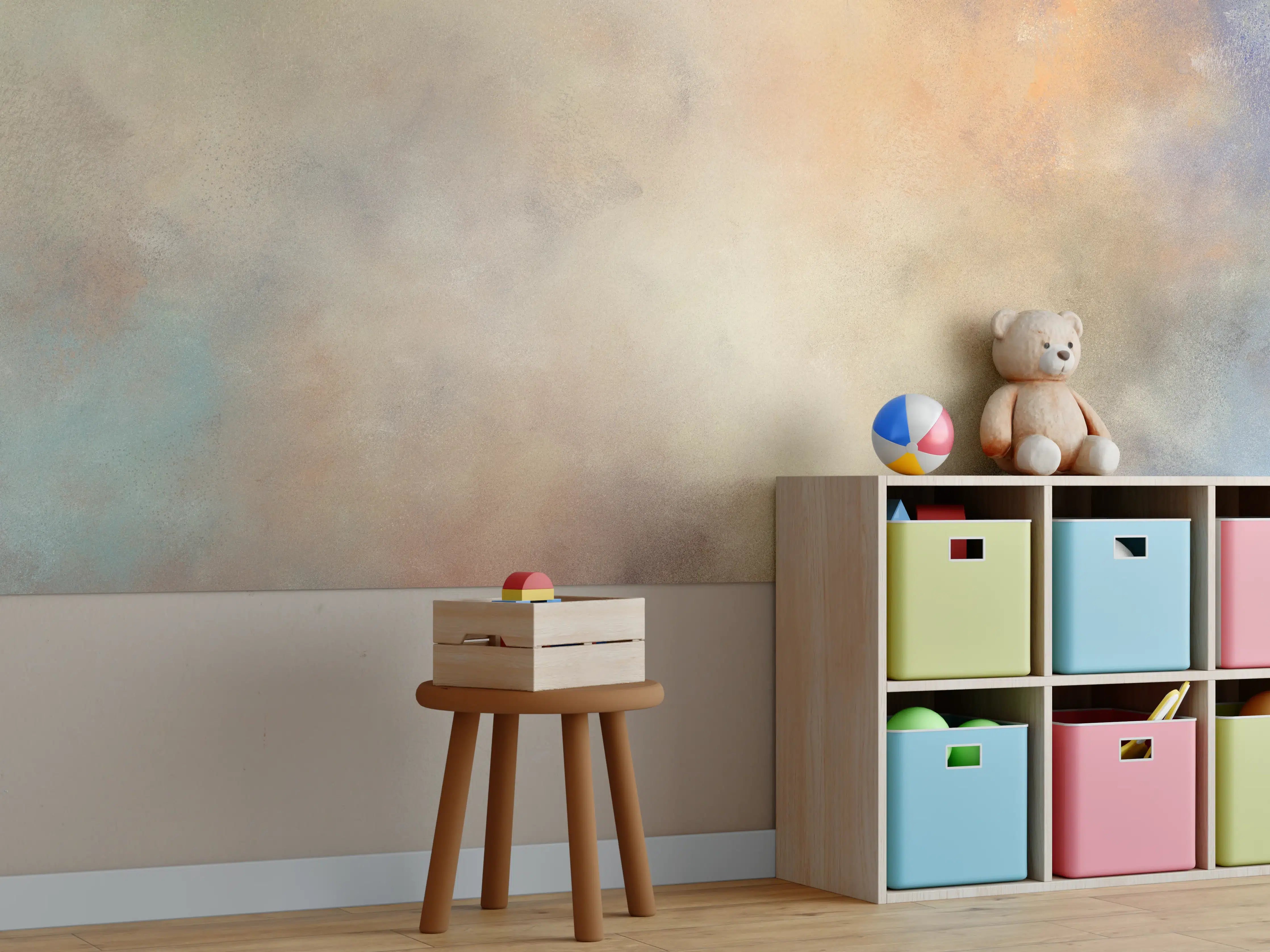 Kinderzimmer Wandgestaltung - Sanfte Farbverläufe in Pastell