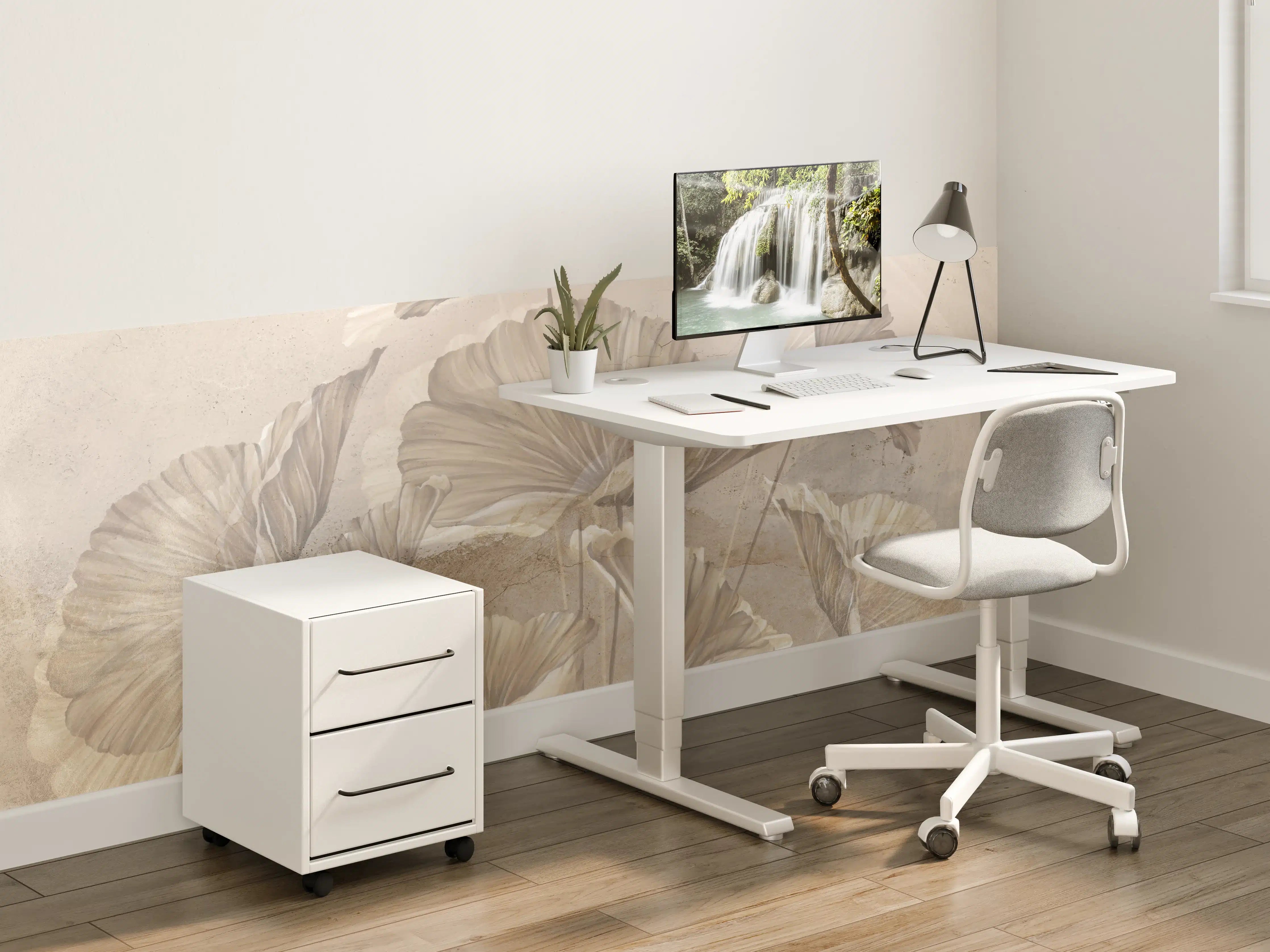 Kinderzimmer Wandgestaltung - Sanfte Ginkgo-Blätter in Beige