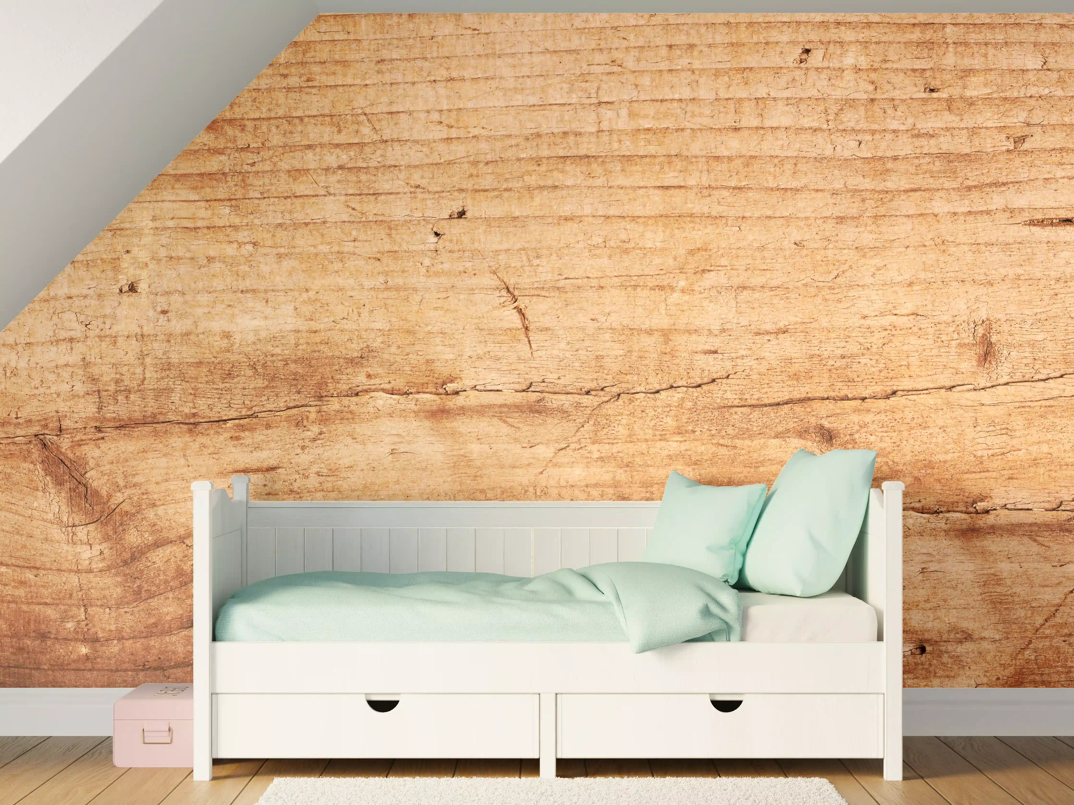 Kinderzimmer Wandgestaltung - Sanfte Grau-Holzstruktur