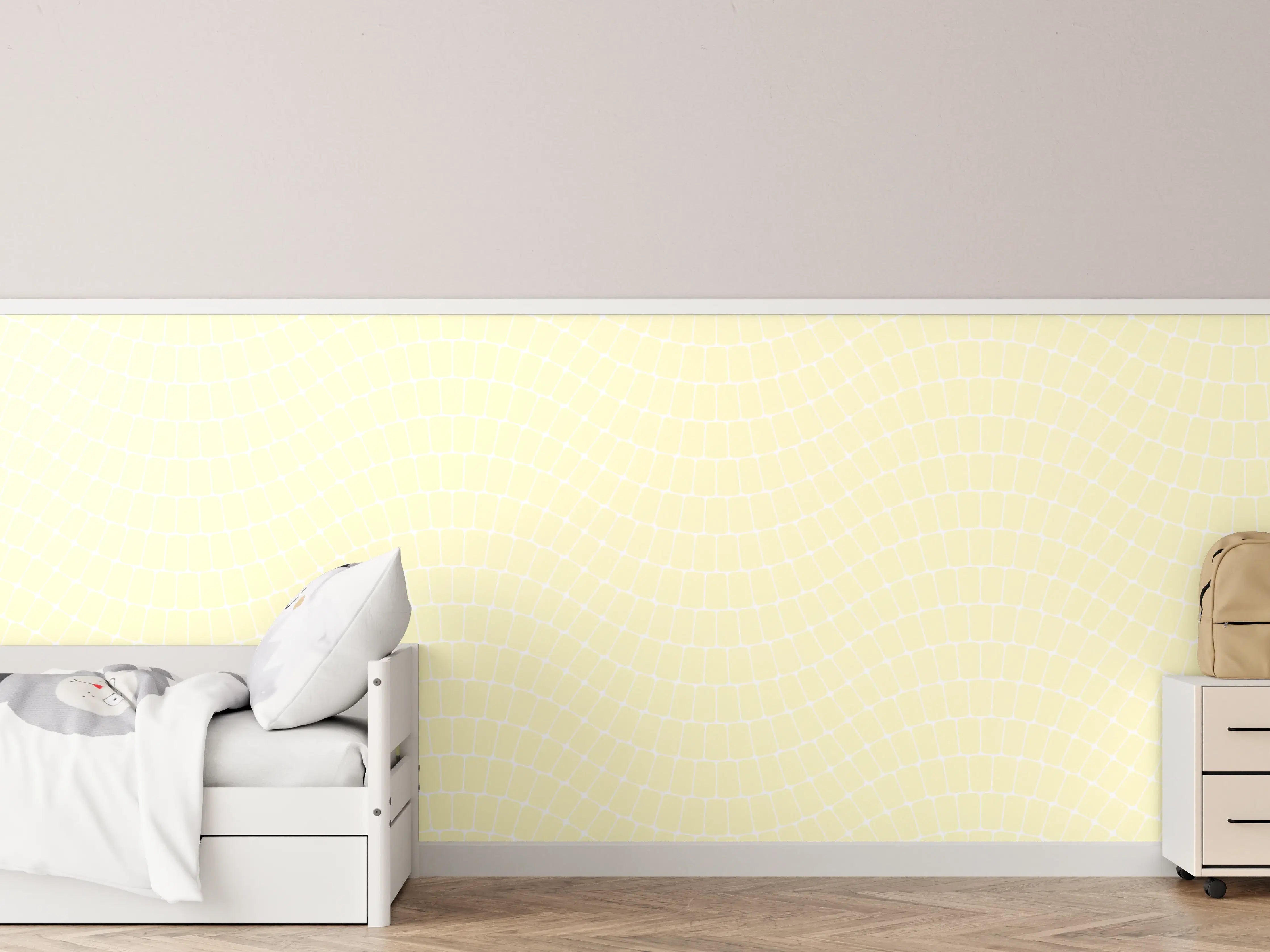 Kinderzimmer Wandgestaltung - Sanfte Limone-Crema-Wand