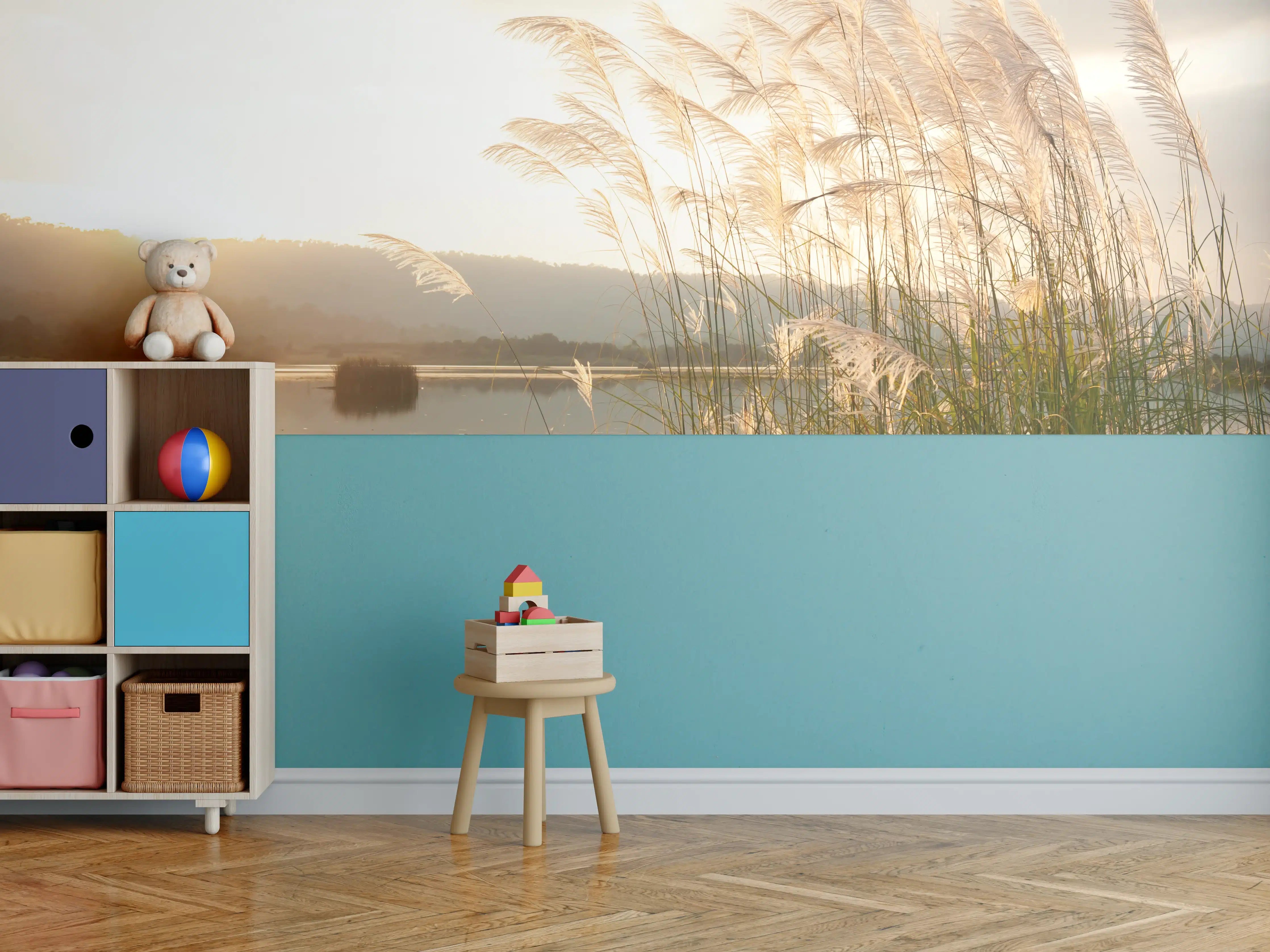 Kinderzimmer Wandgestaltung - Sanfte Natur im Sonnenlicht