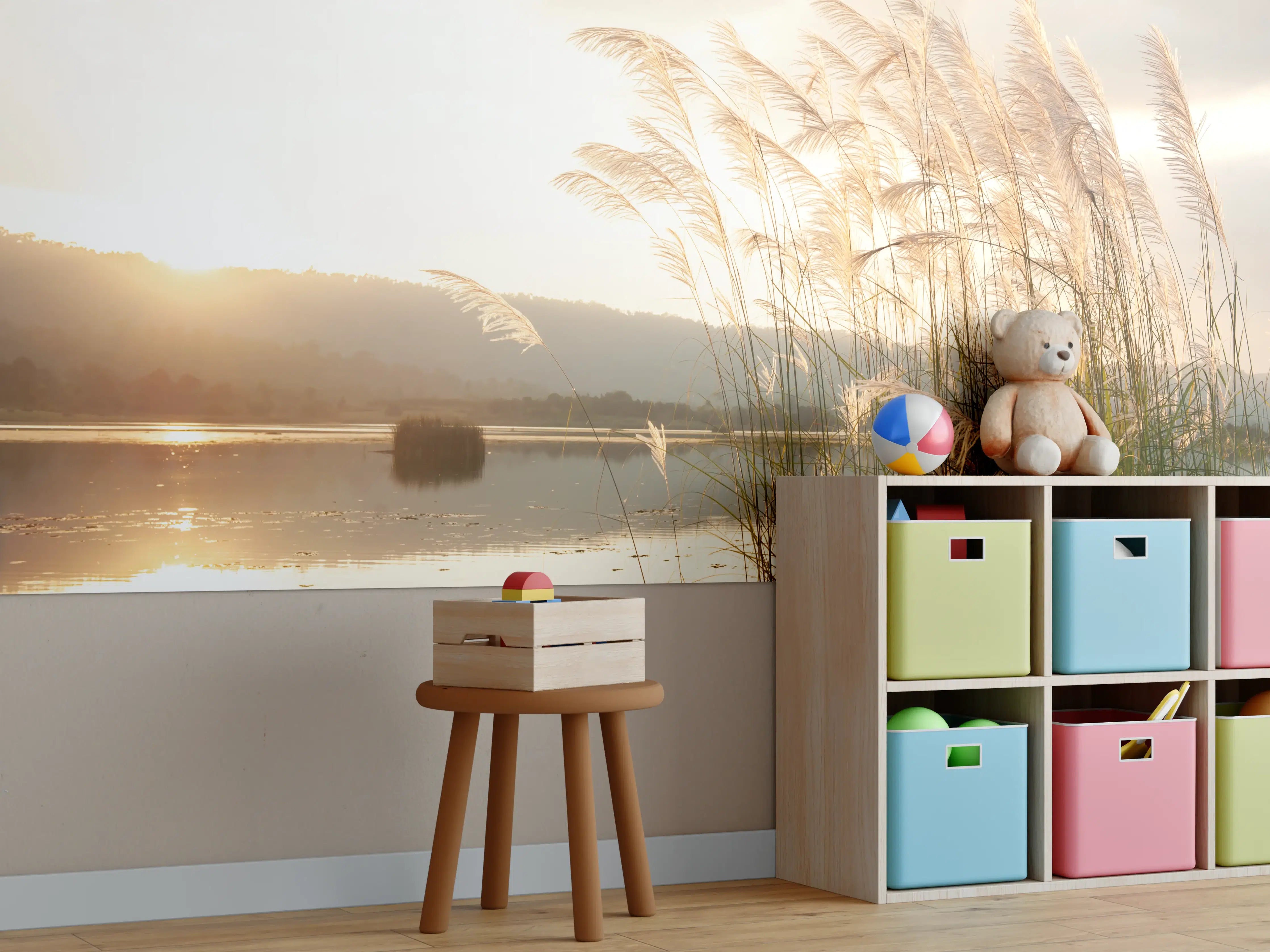 Kinderzimmer Wandgestaltung - Sanfte Natur im Sonnenlicht