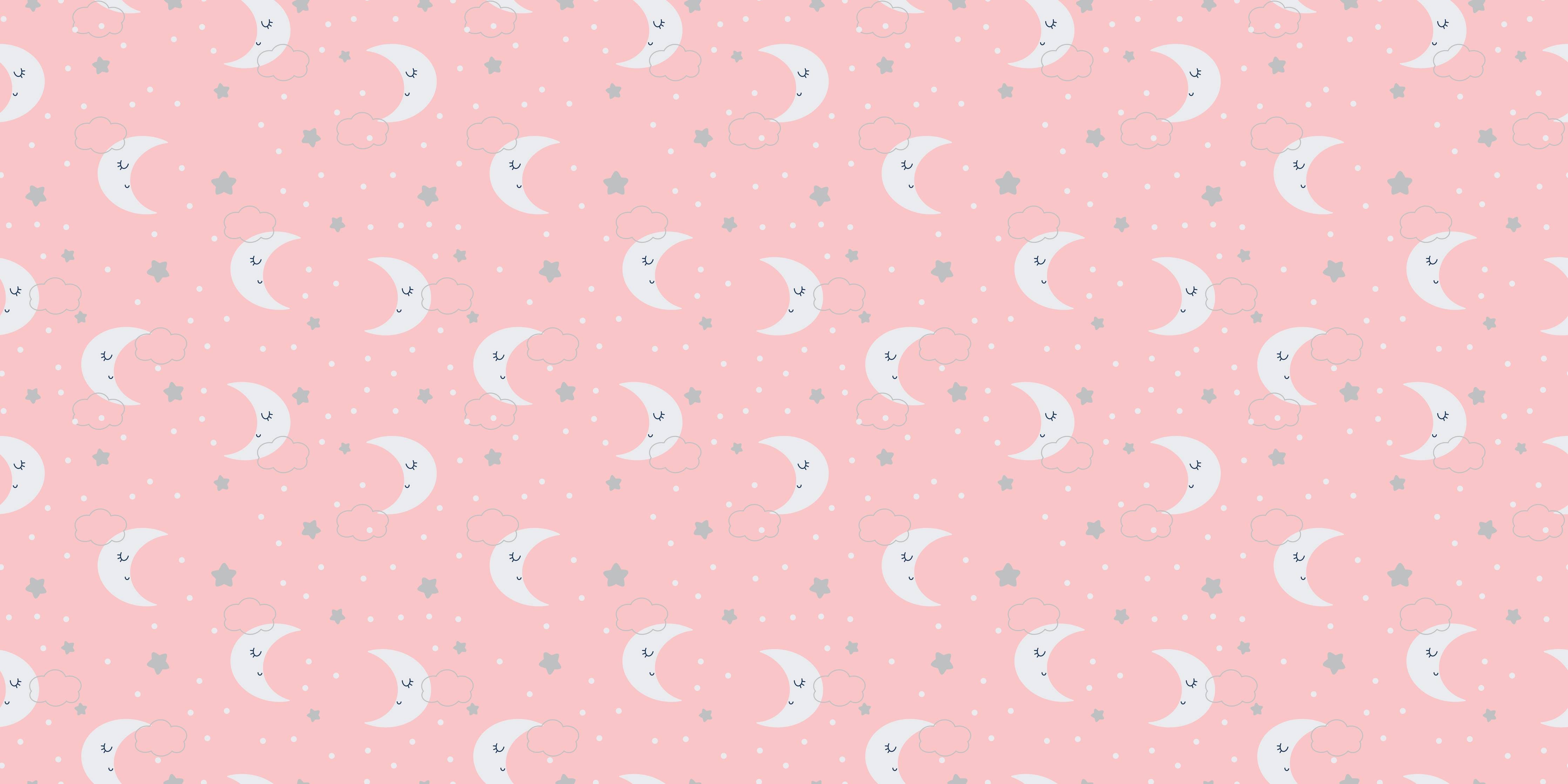 Kinderzimmer Wandgestaltung-Sanfte Pastell-Mondhimmel mit Sternen und Wolken