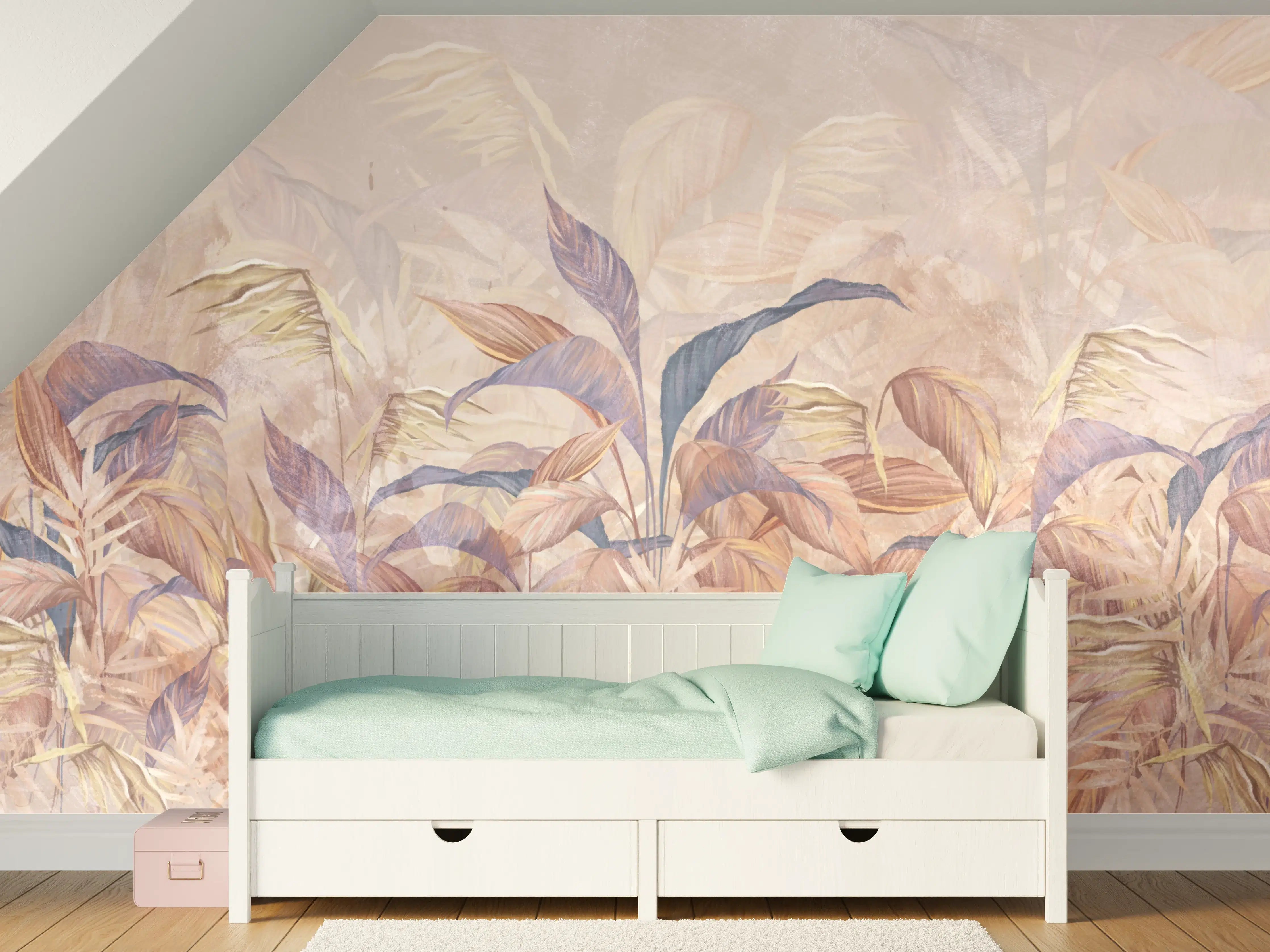 Kinderzimmer Wandgestaltung - Sanfte Pastellfarben Blumengarten