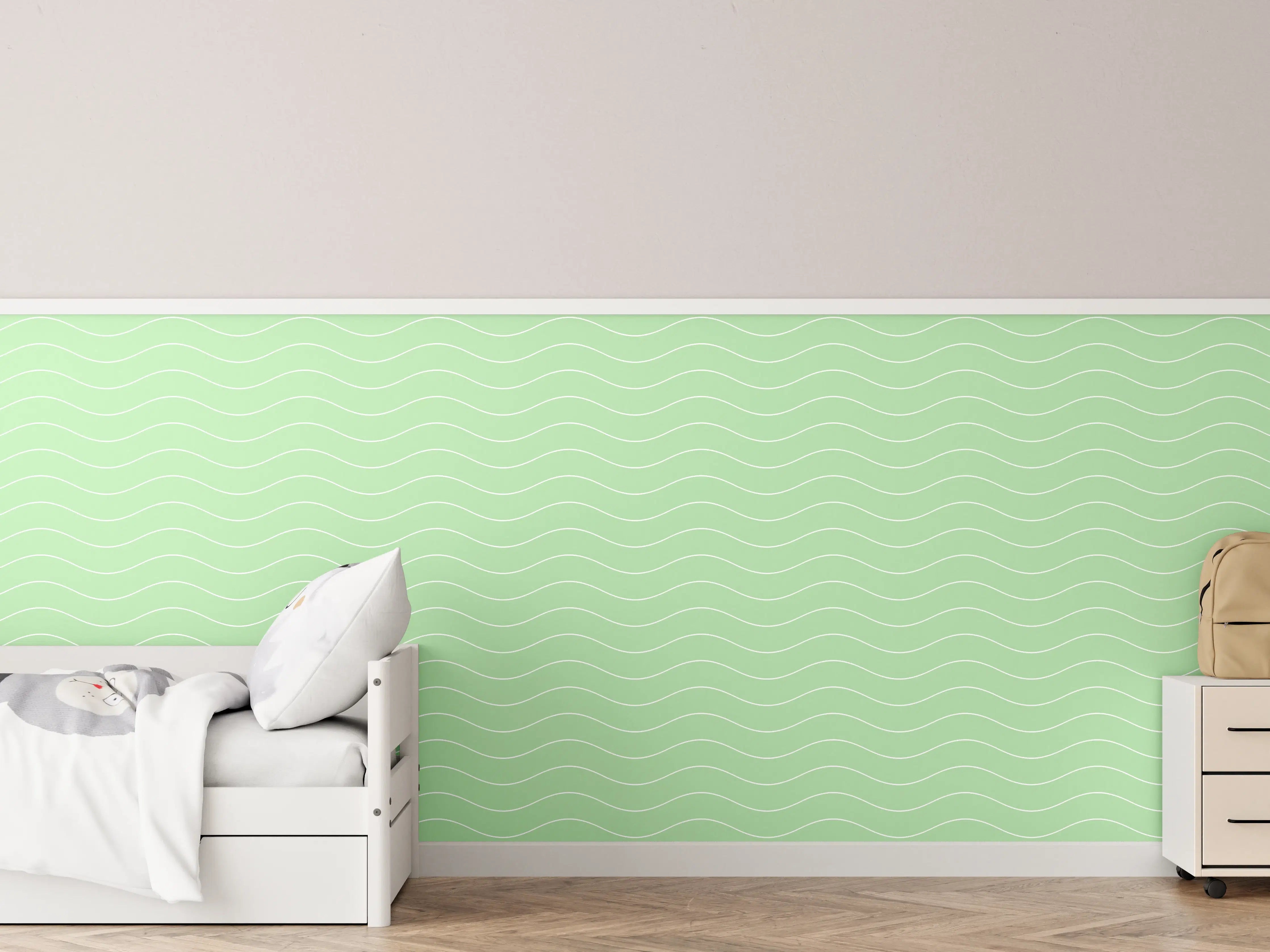 Kinderzimmer Wandgestaltung - Sanfte Wasserfarbe mit Grau-Tönen