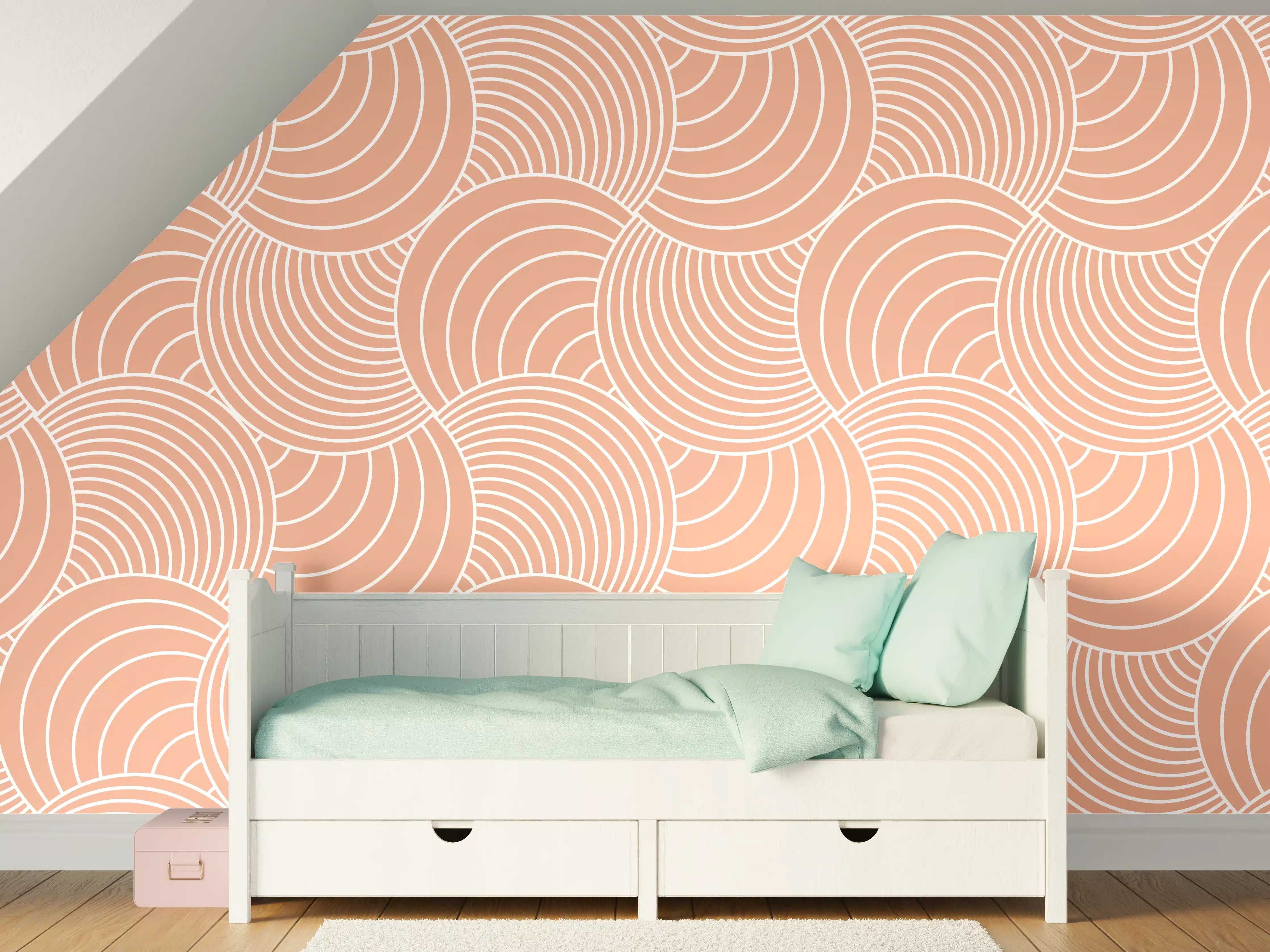 Kinderzimmer Wandgestaltung - Sanfte Wellen in Creme