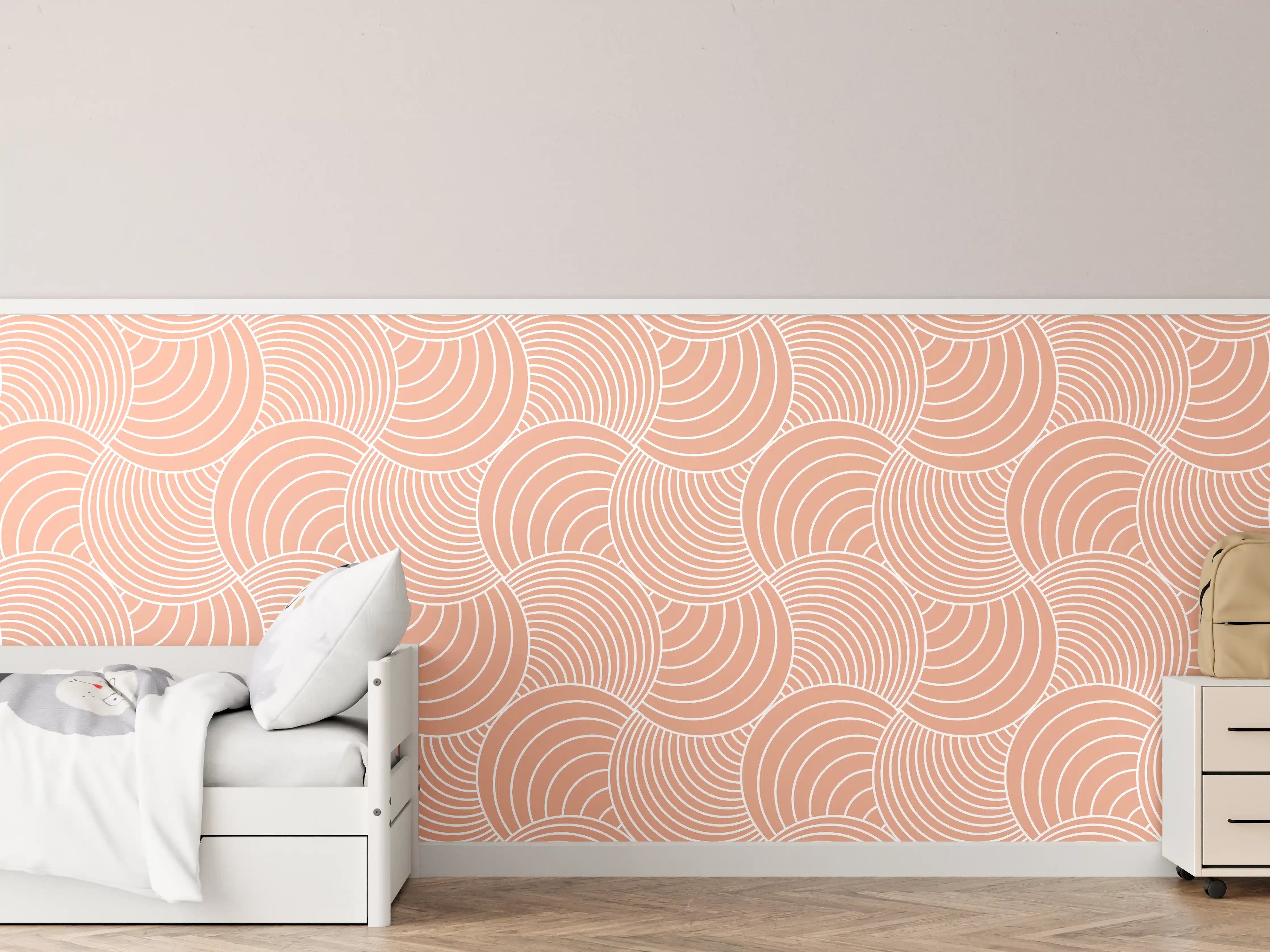 Kinderzimmer Wandgestaltung - Sanfte Wellen in Creme