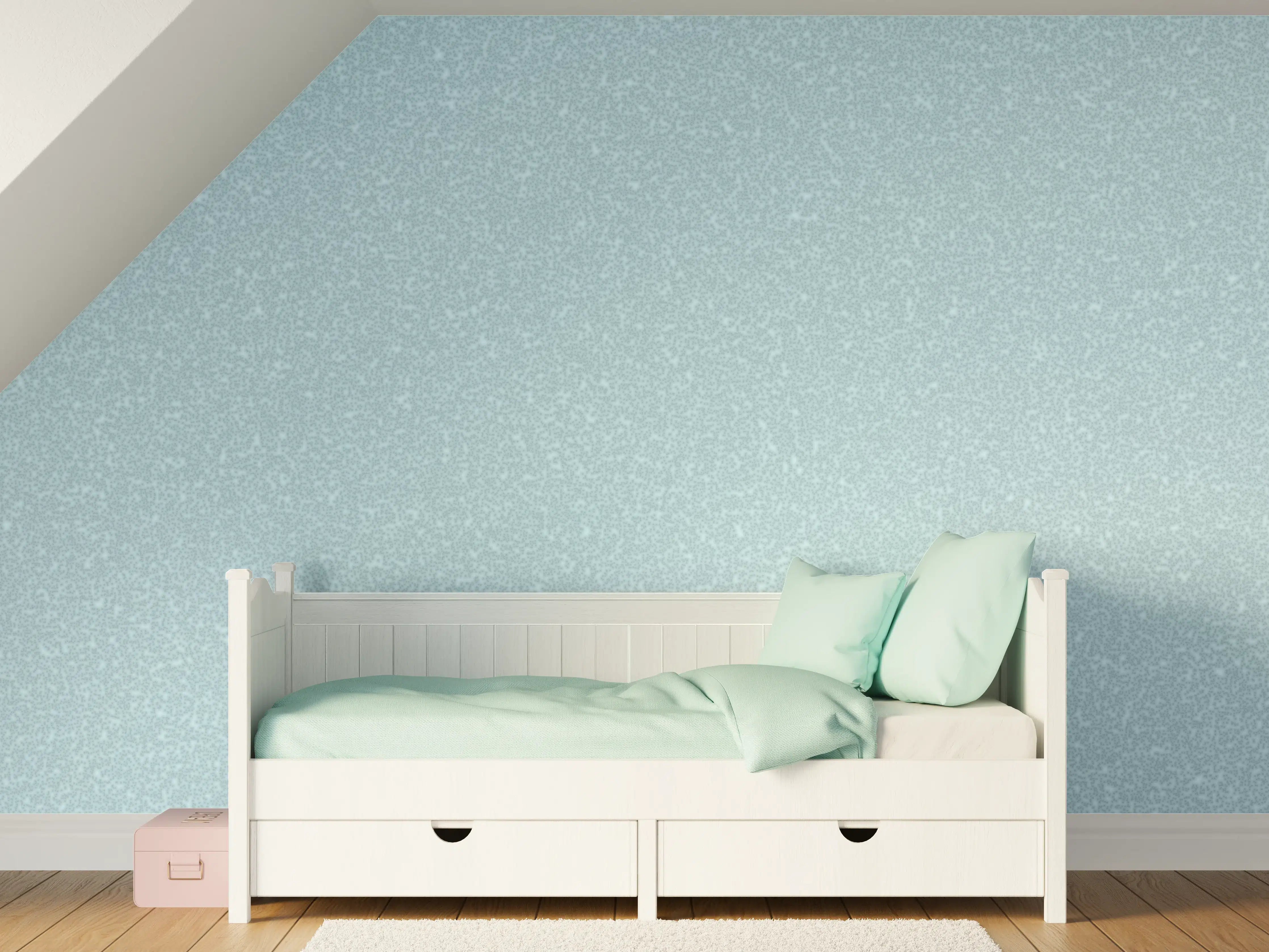 Kinderzimmer Wandgestaltung - Sanfte blaue Textur mit Glitter-Effekt