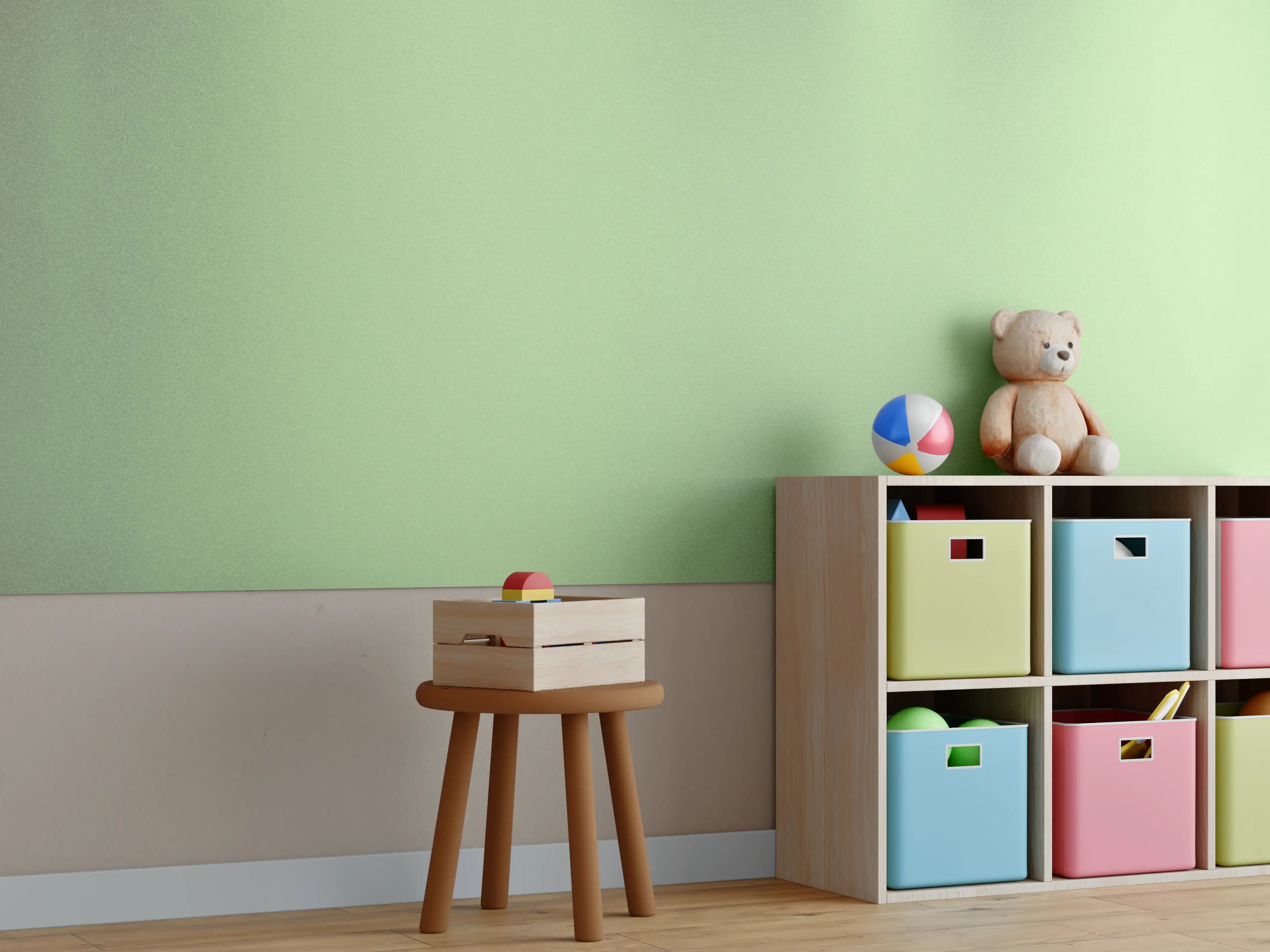 Kinderzimmer Wandgestaltung - Sanfte grüne Farbverlauf-Textur