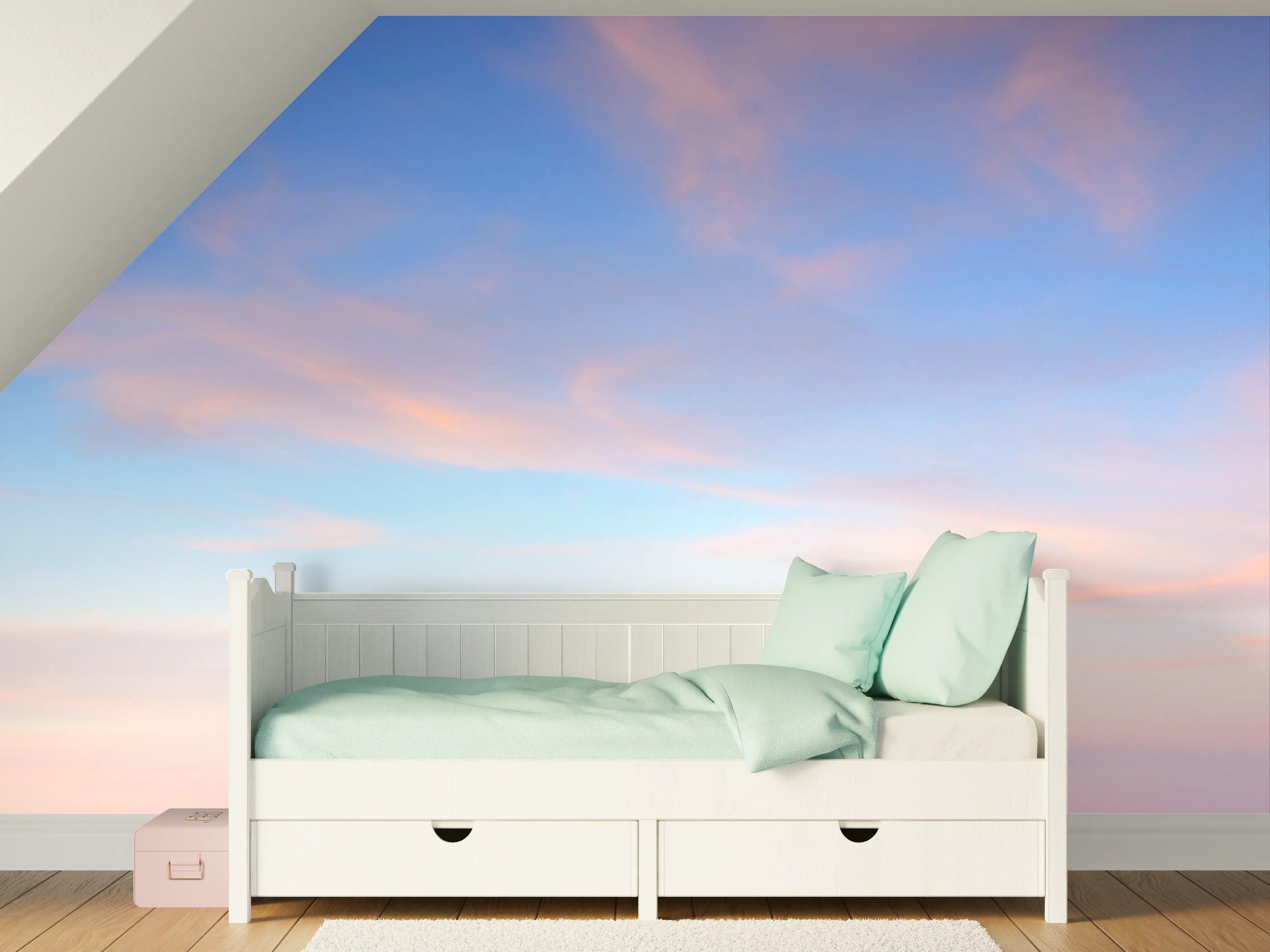 Kinderzimmer Wandgestaltung - Sanfter Himmel mit Pastellfarben