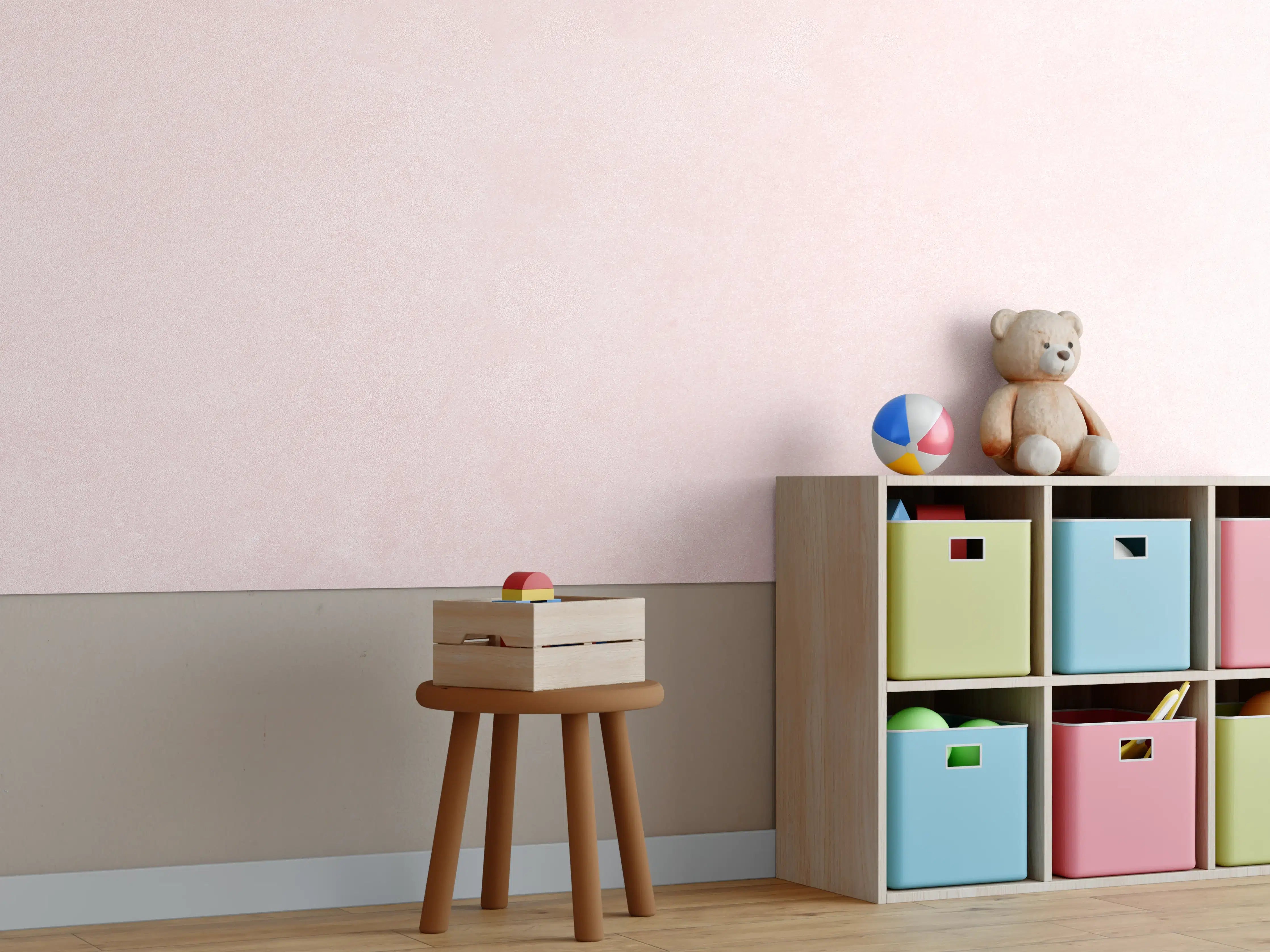 Kinderzimmer Wandgestaltung - Sanftes Rosa mit Struktur