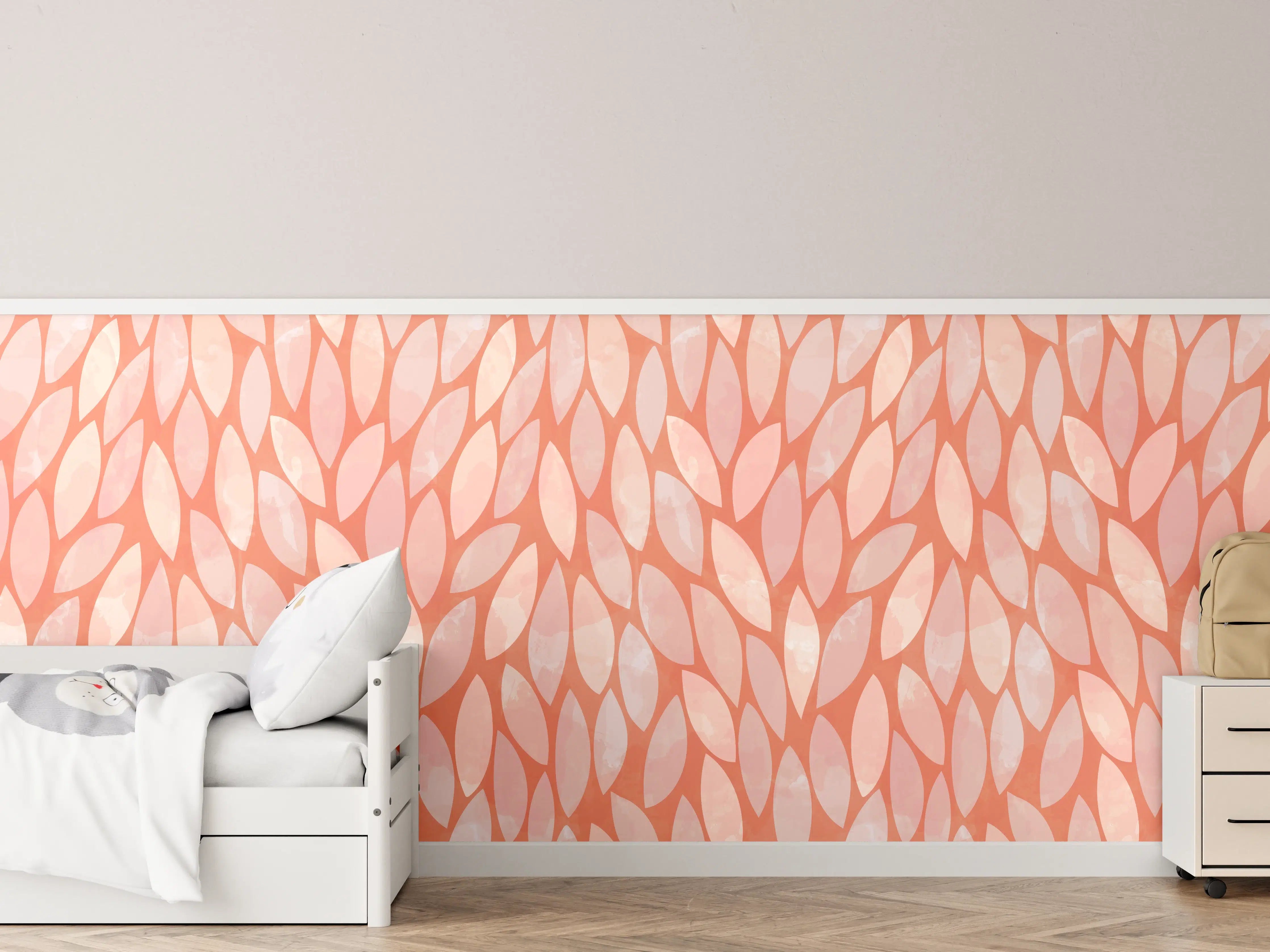 Kinderzimmer Wandgestaltung - Sanftes Rosé mit goldenen Akzenten