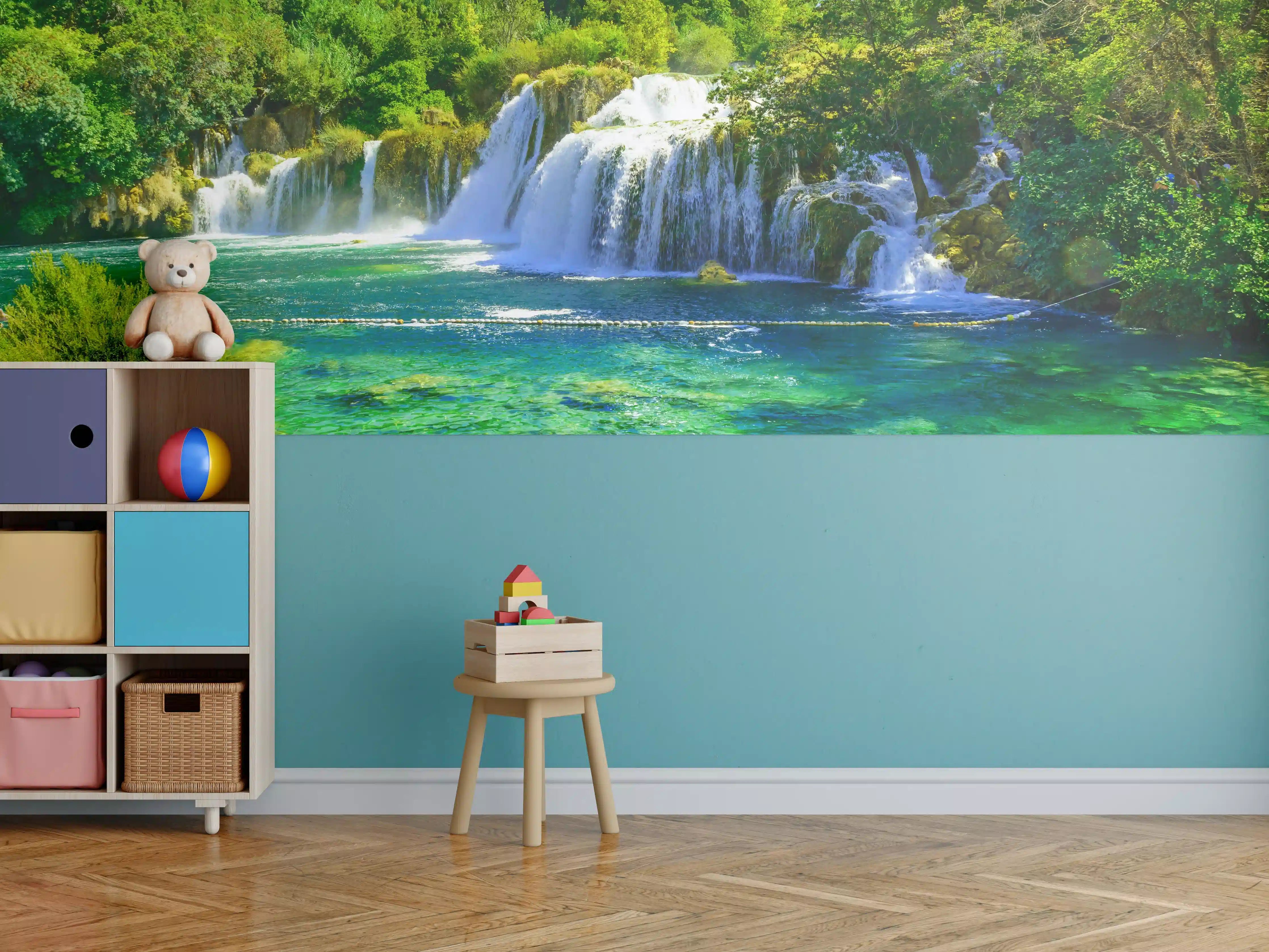 Kinderzimmer Wandgestaltung - Satte grüne Wasserfälle - Kroatien