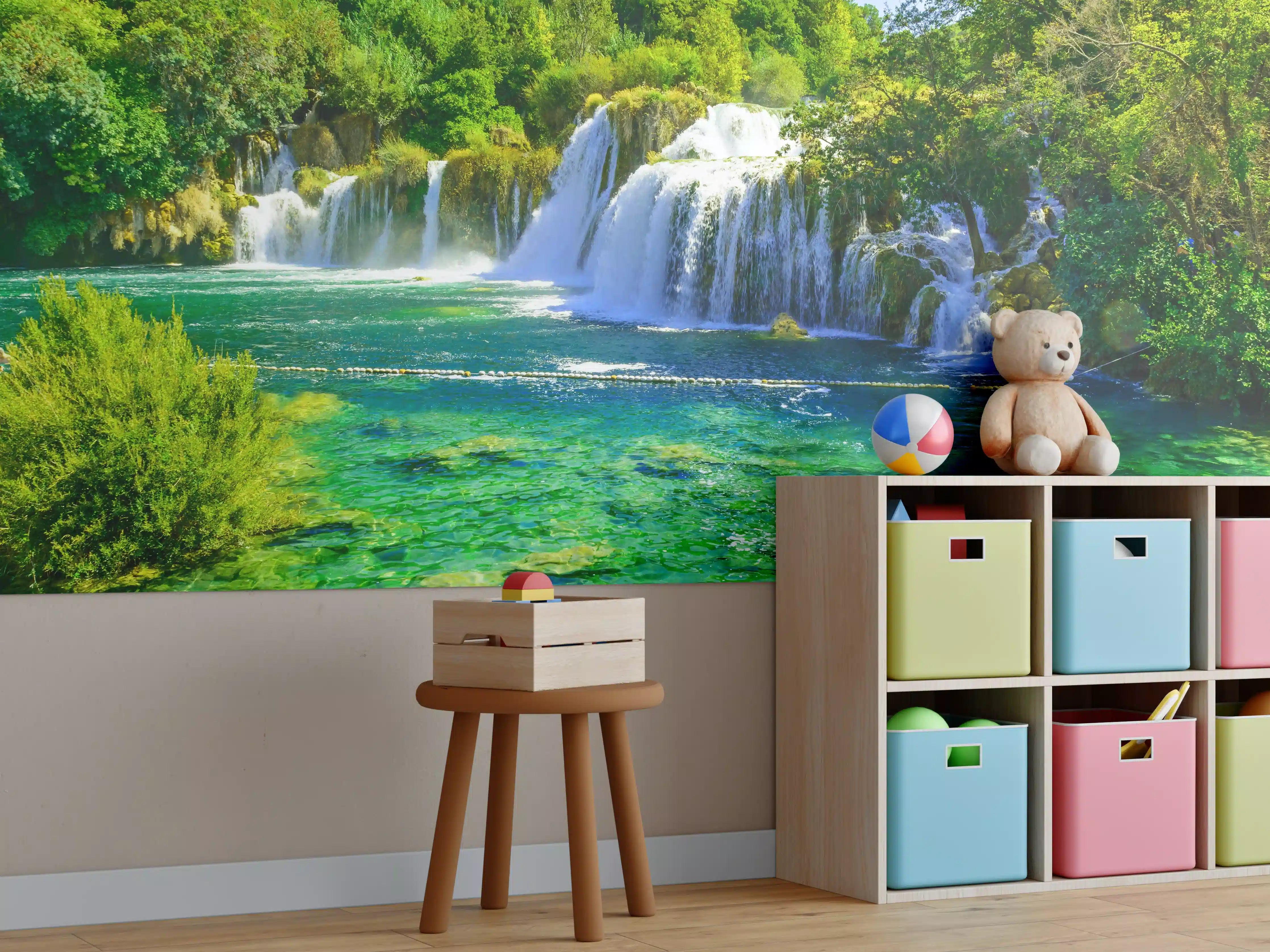 Kinderzimmer Wandgestaltung - Satte grüne Wasserfälle - Kroatien