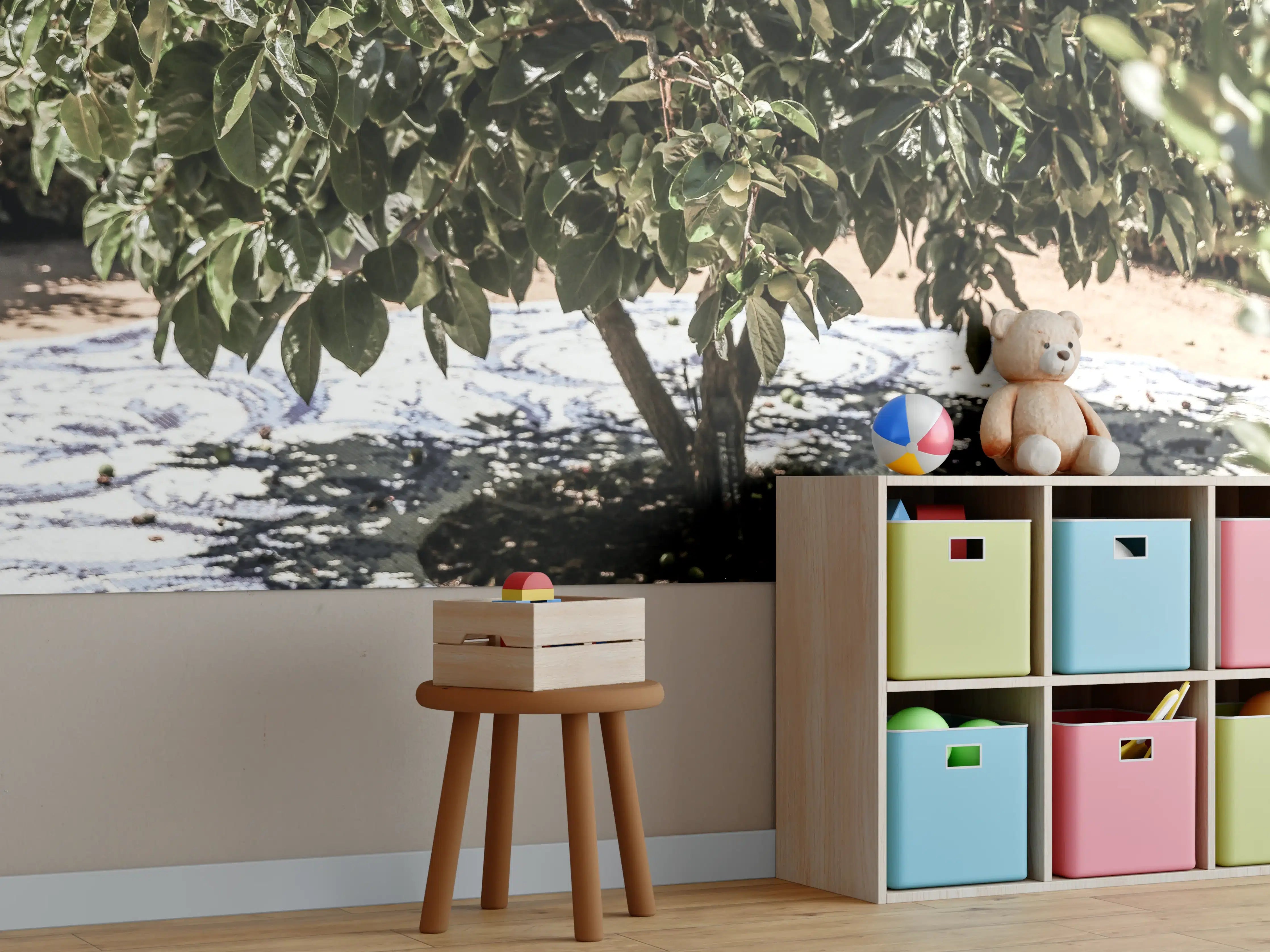 Kinderzimmer Wandgestaltung - Schattiges Baummosaik Natur