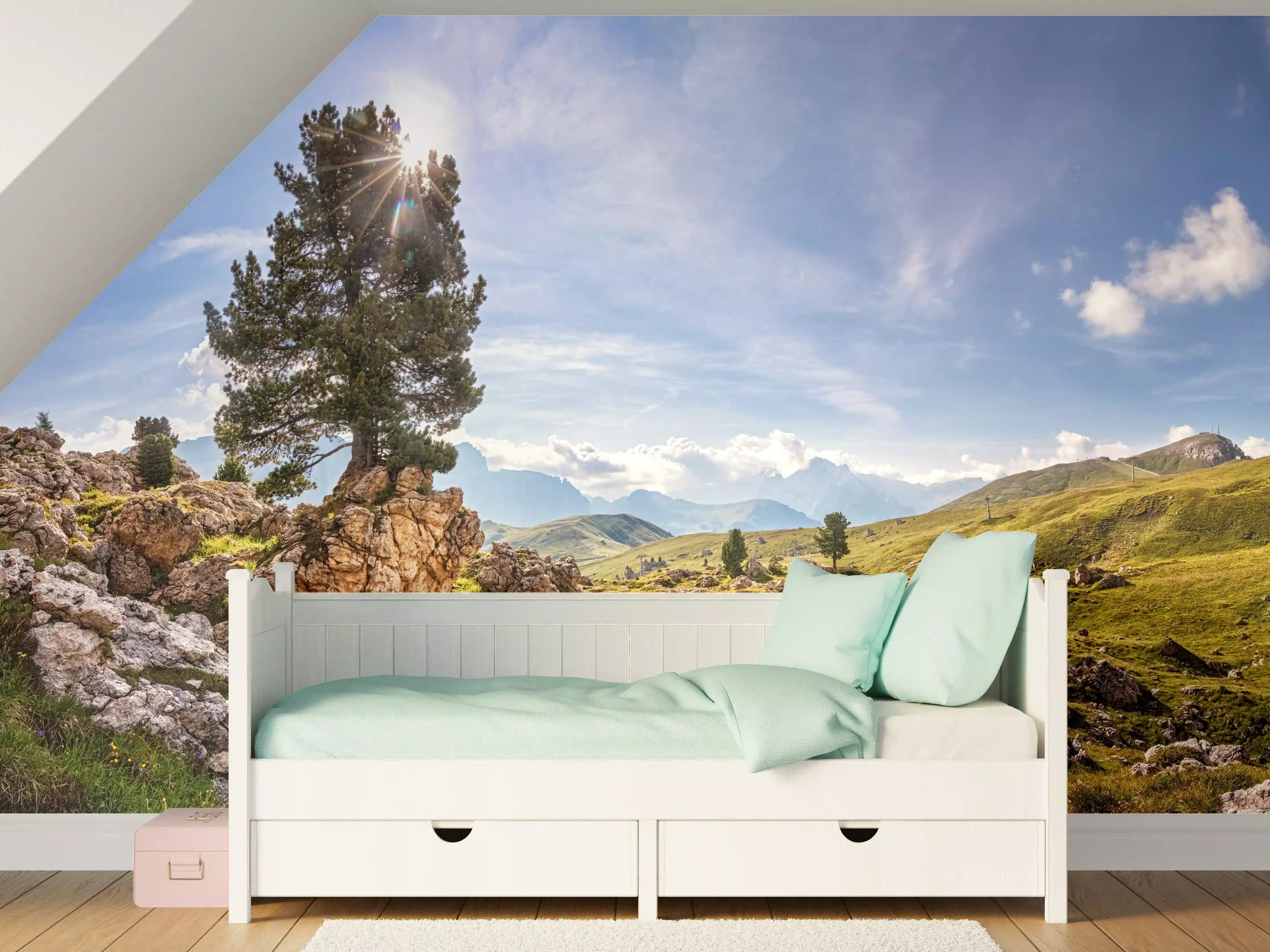 Kinderzimmer Wandgestaltung - Schmaler Weg um den Langkofel