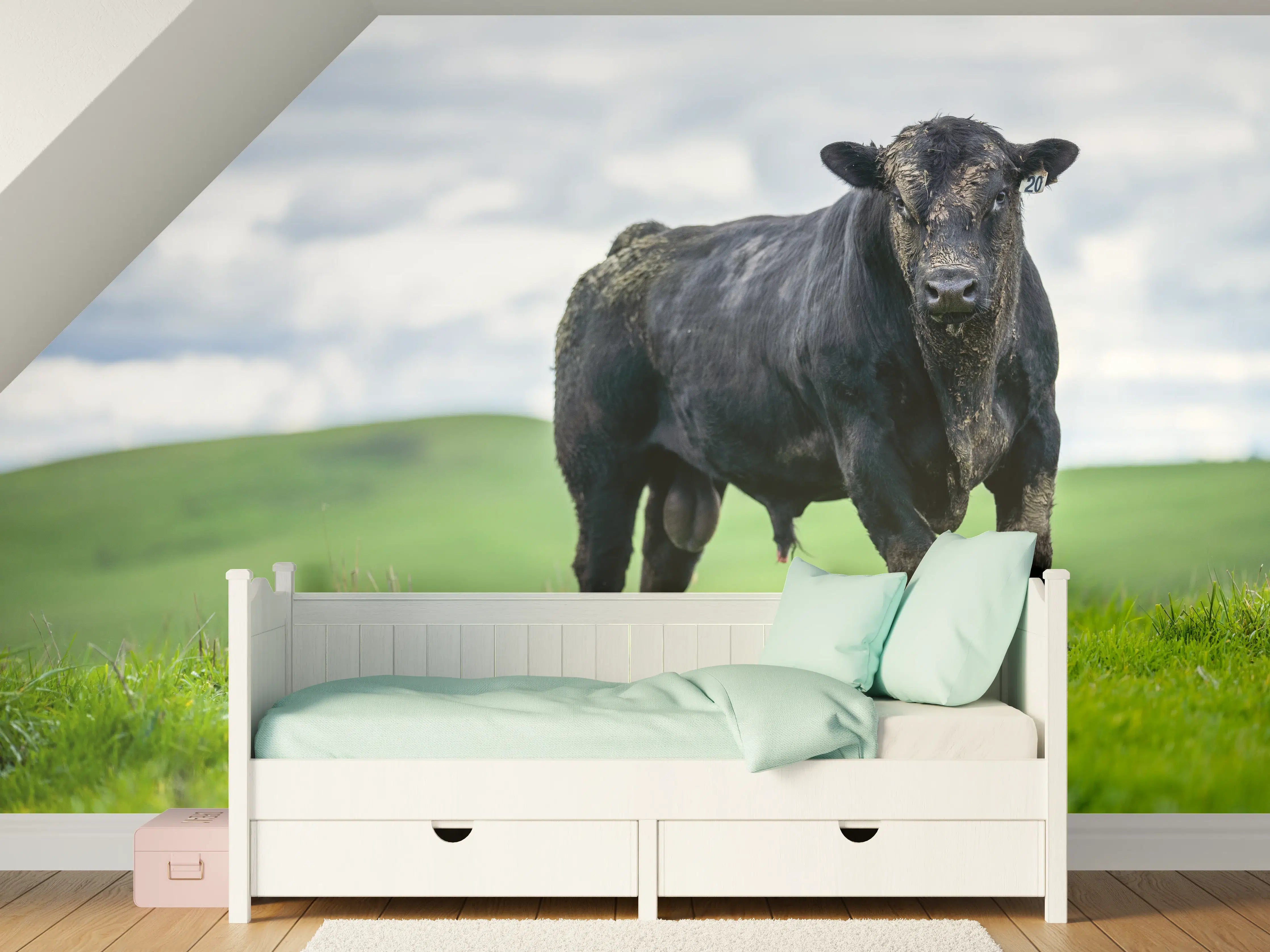 Kinderzimmer Wandgestaltung - Schmutziger Aberdeen Angus