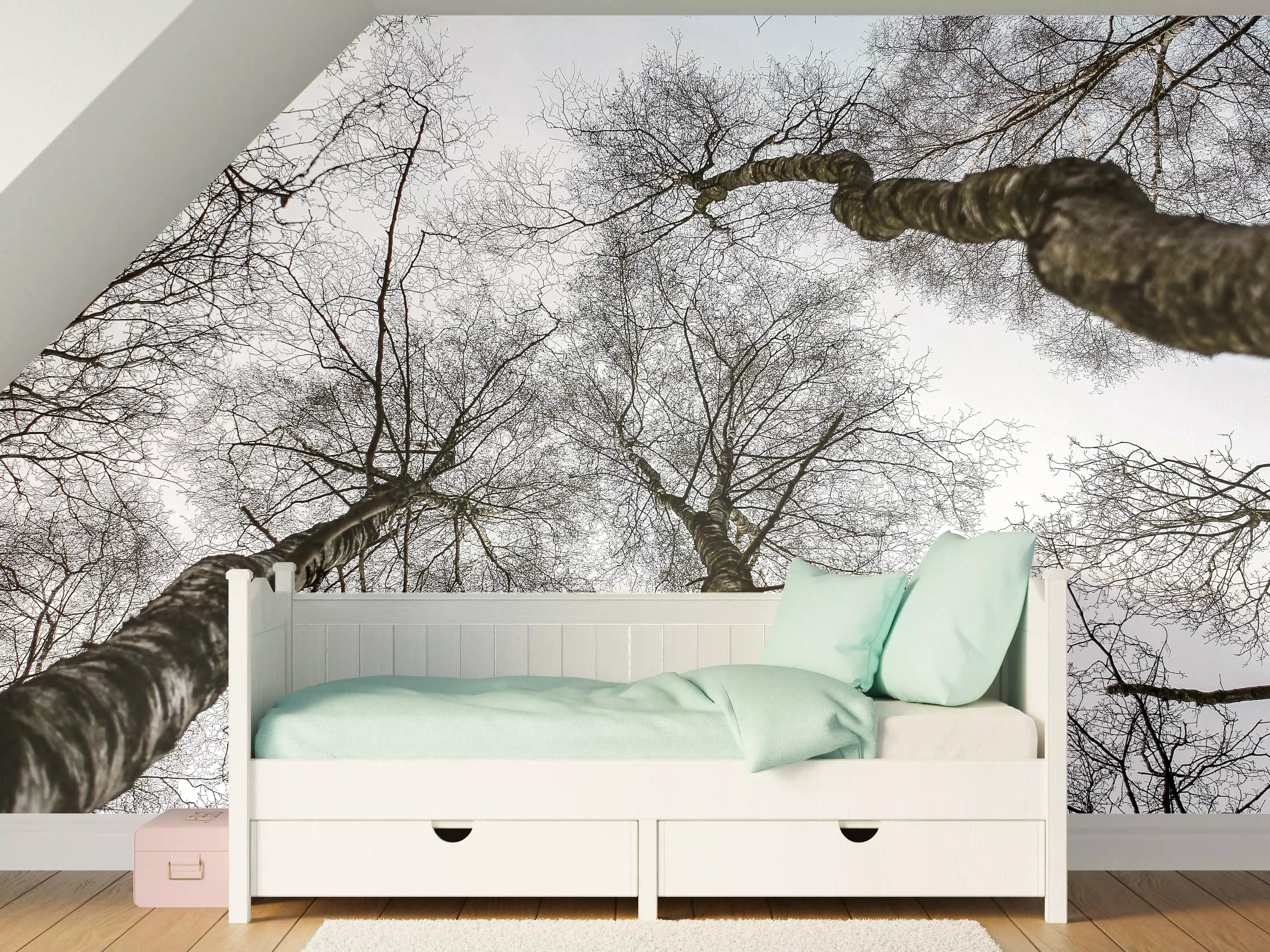 Kinderzimmer Wandgestaltung - Schnee Wald