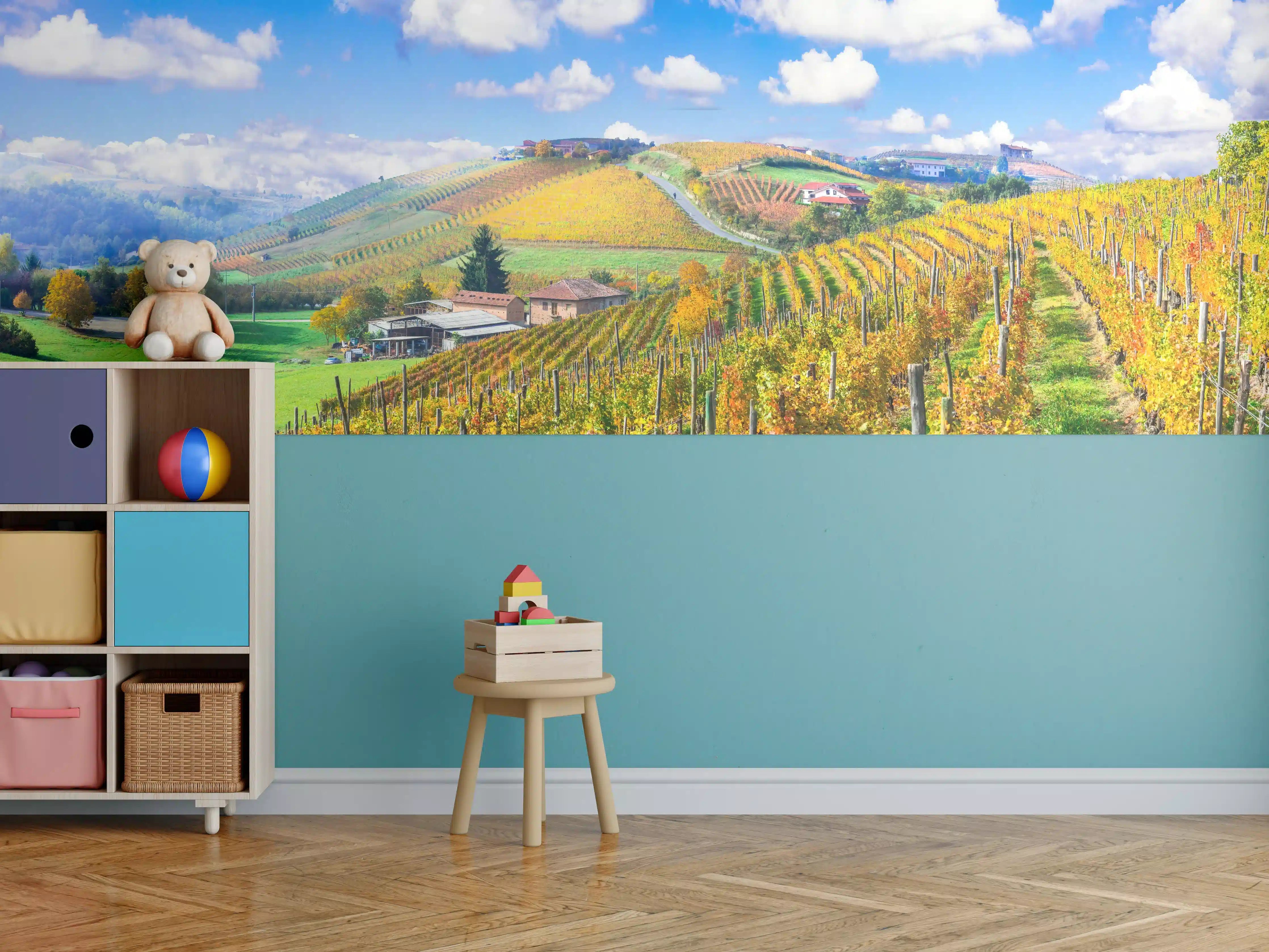 Kinderzimmer Wandgestaltung - Schöne Herbstlandschaft mit Weinbergen - Toskana