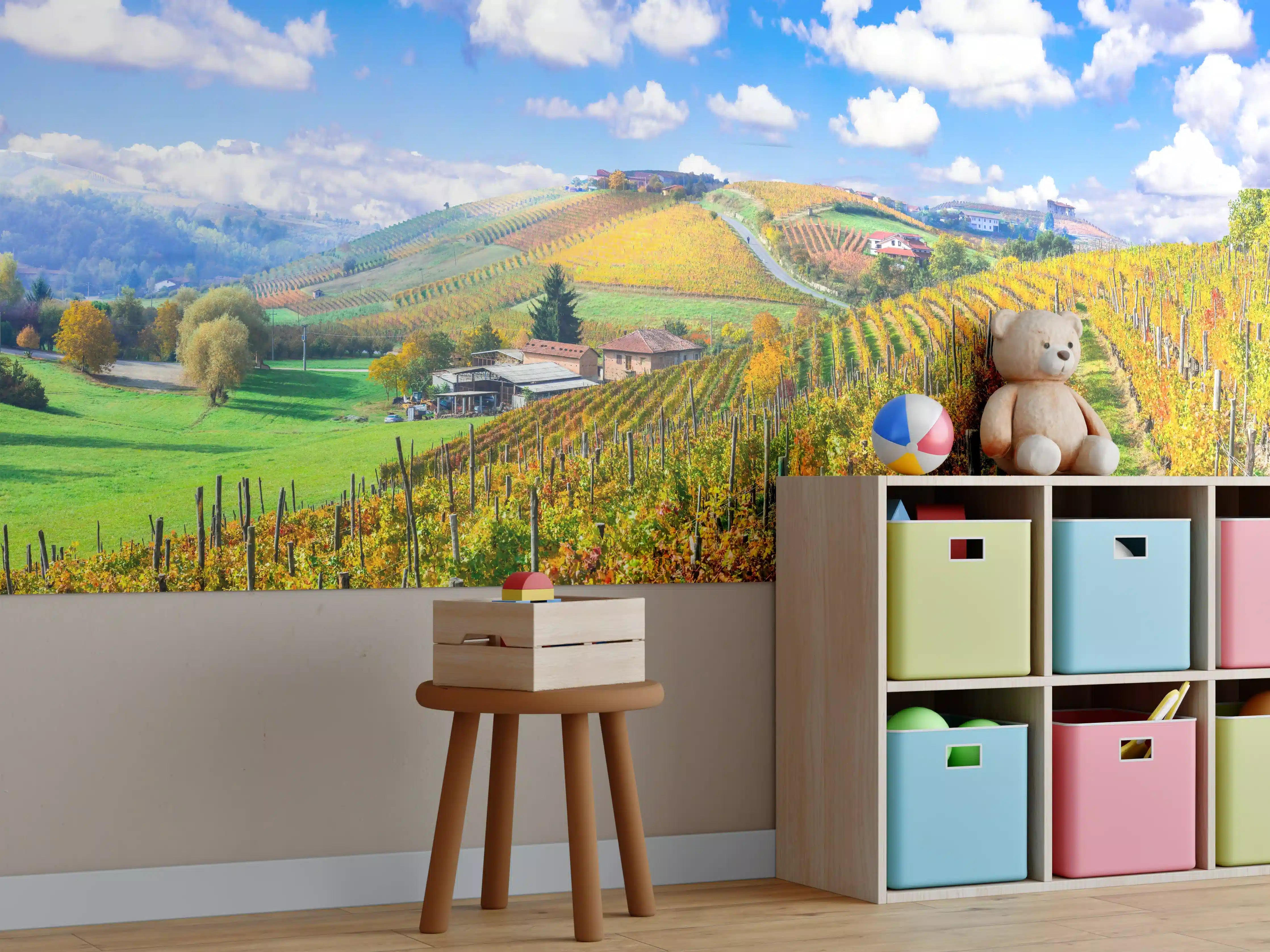 Kinderzimmer Wandgestaltung - Schöne Herbstlandschaft mit Weinbergen - Toskana