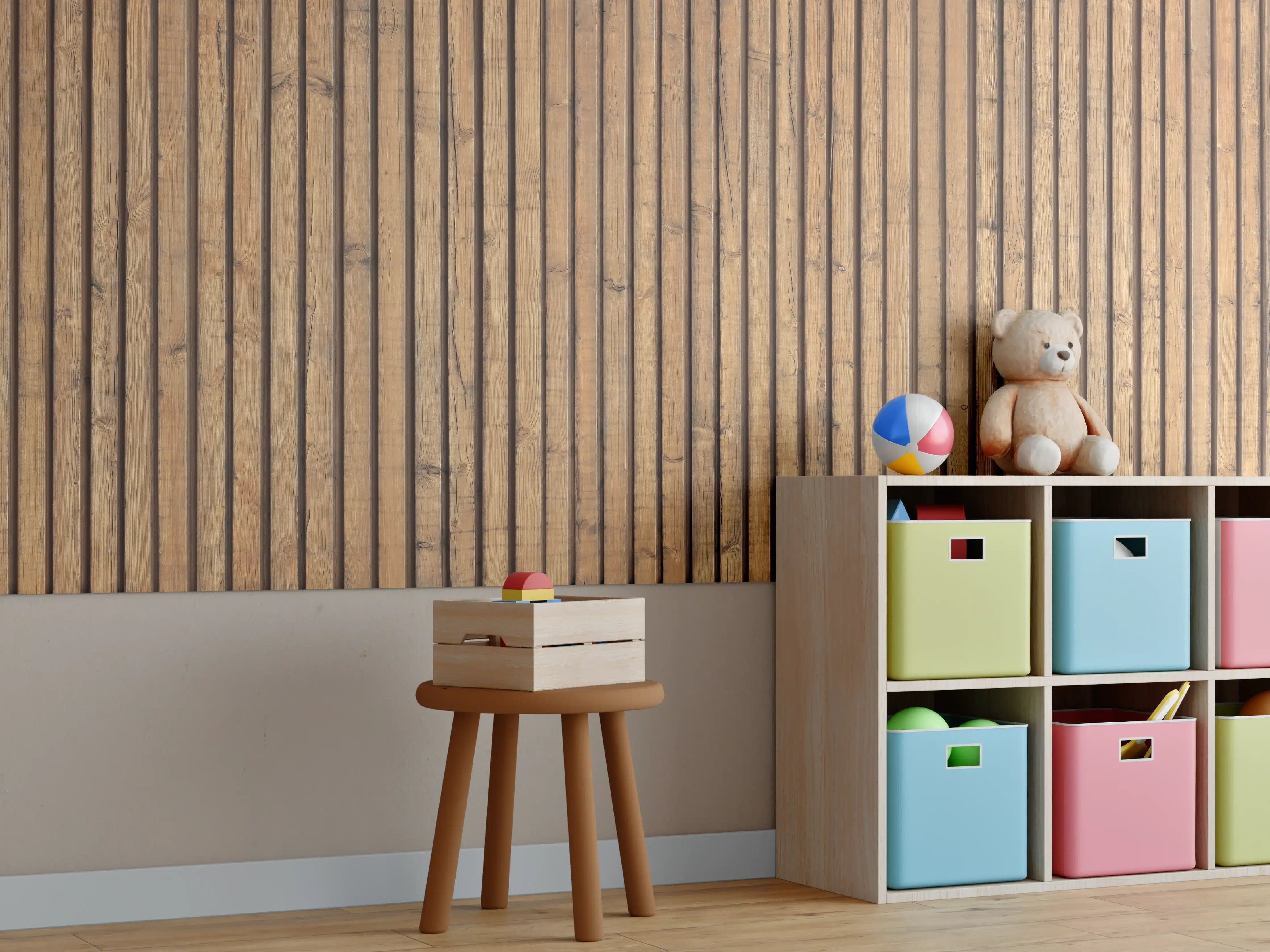 Kinderzimmer Wandgestaltung - Schöne Holzwand
