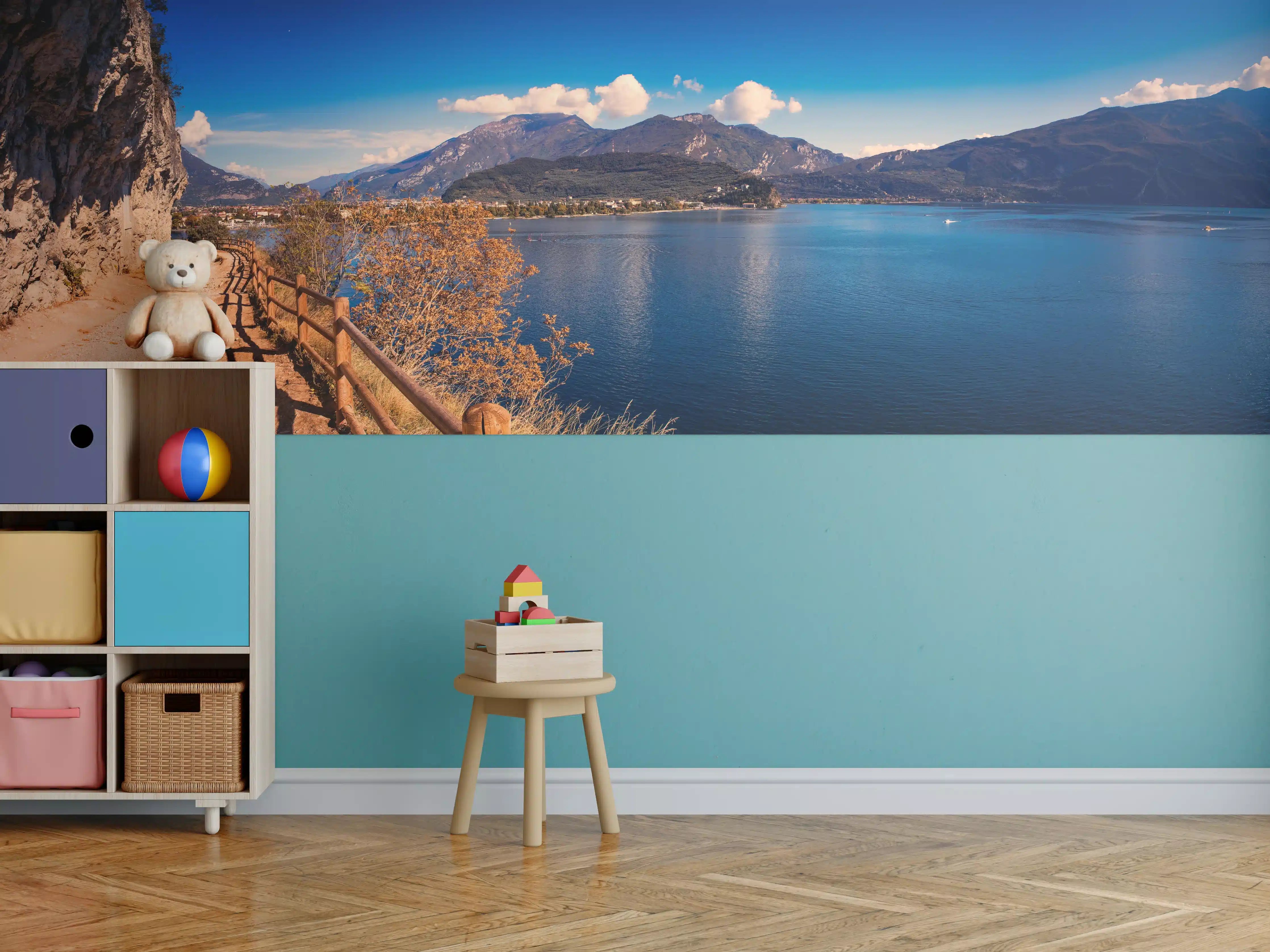 Kinderzimmer Wandgestaltung - Schöne Landschaft mit Blick auf den Gardasee