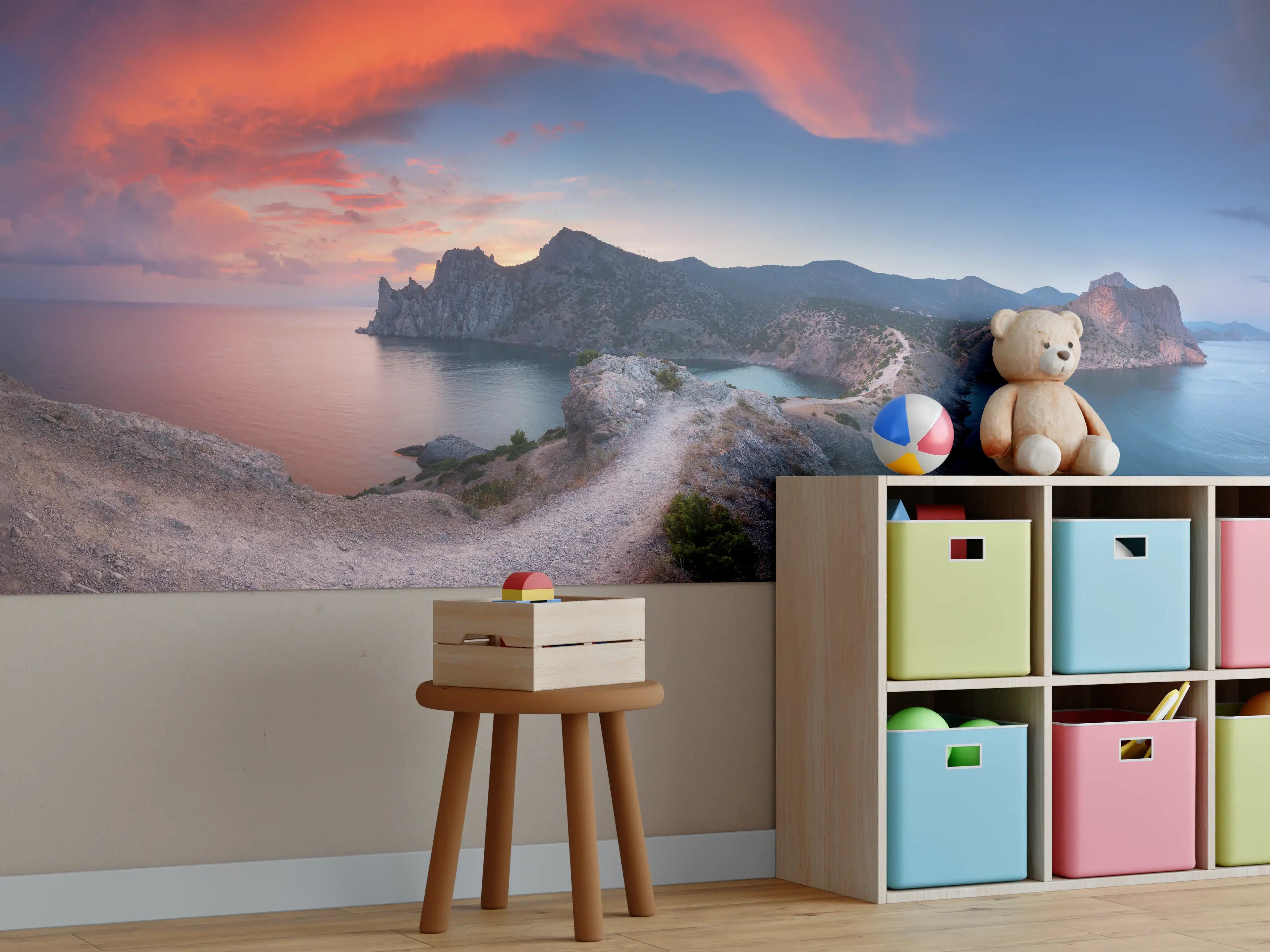 Kinderzimmer Wandgestaltung - Schöne Panoramalandschaft mit Bergen
