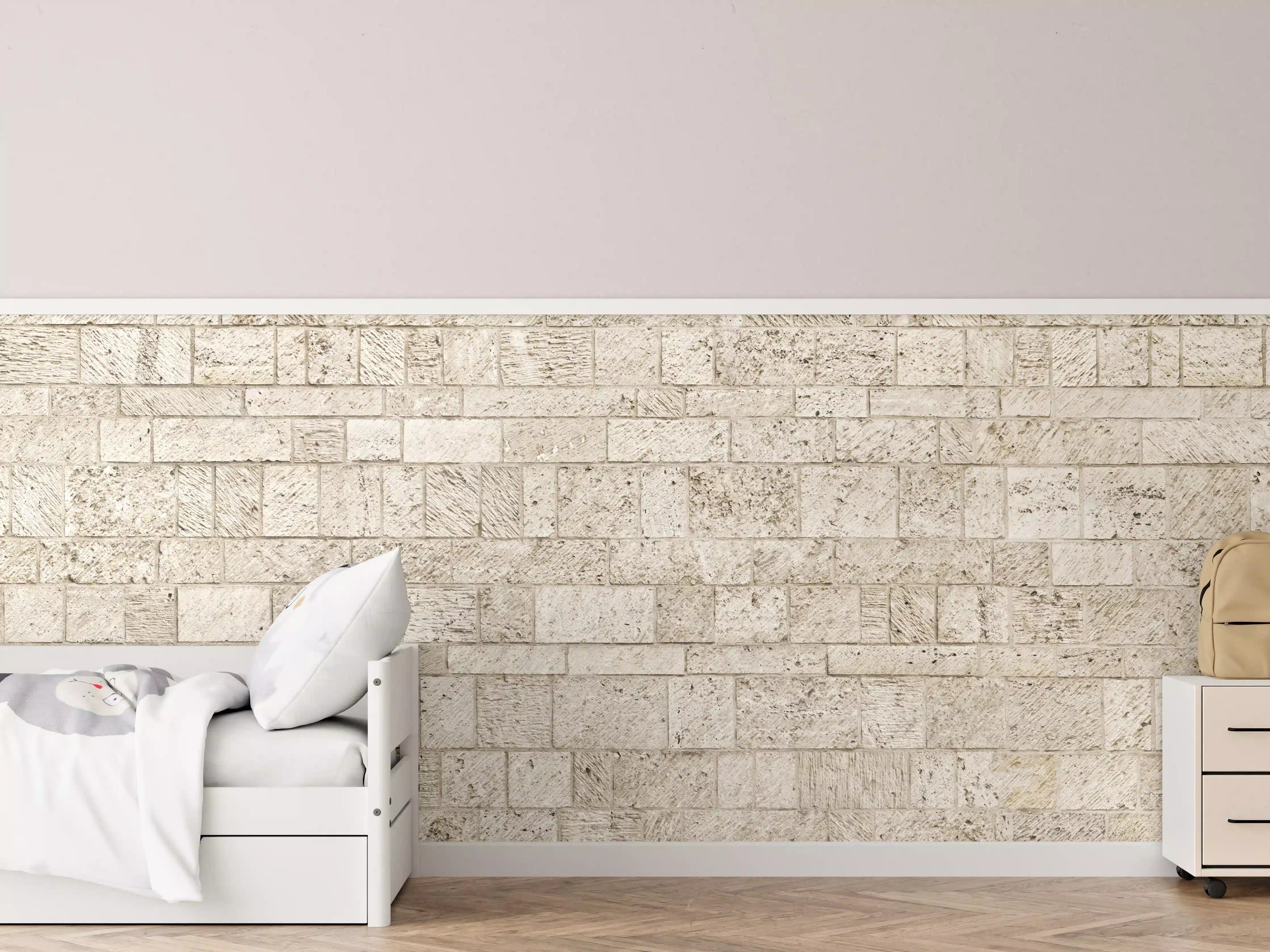 Kinderzimmer Wandgestaltung - Schöne Steinfassade im Panoramaformat