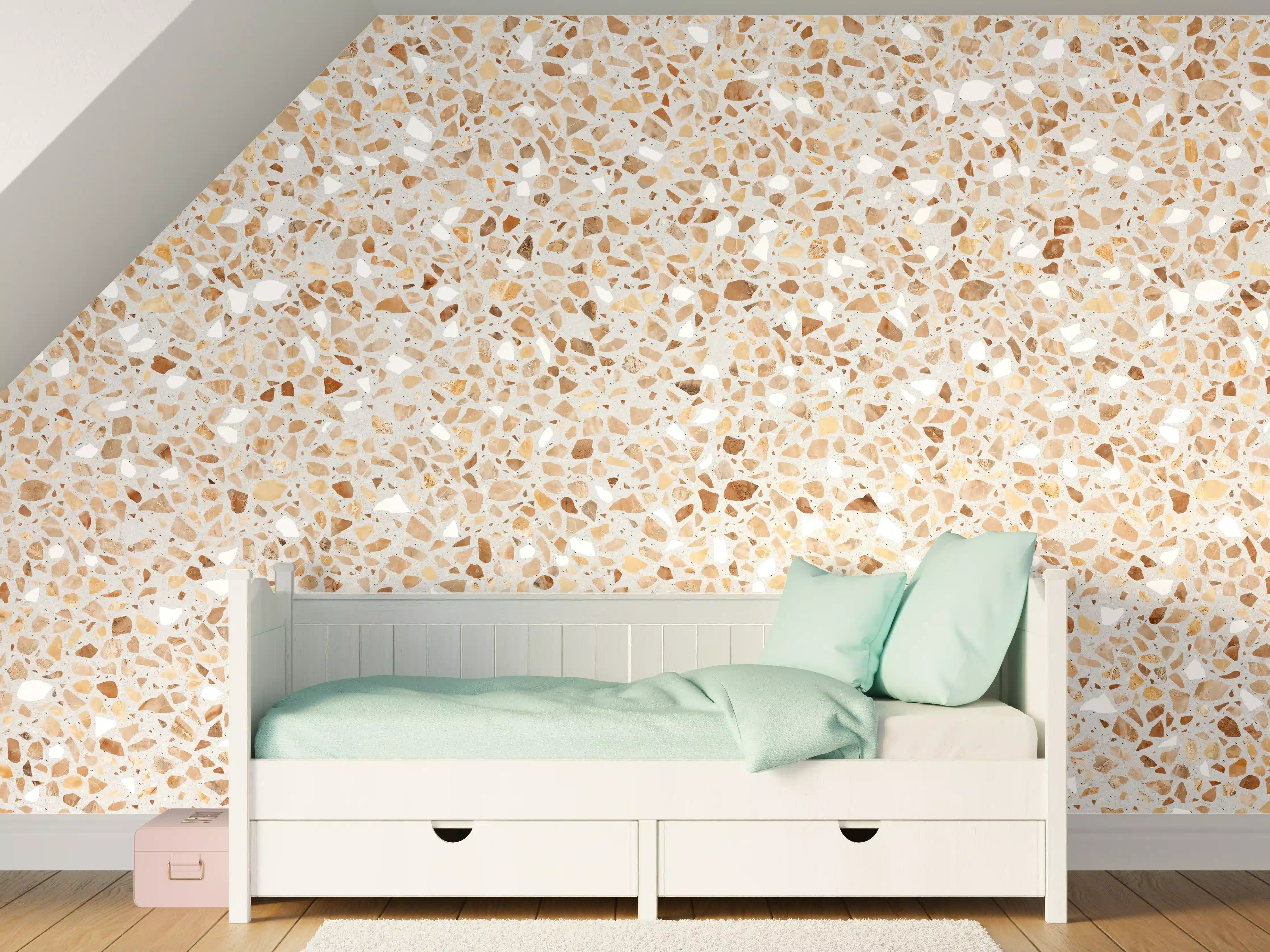 Kinderzimmer Wandgestaltung - Schöne beige Terrazzo Stein Textur