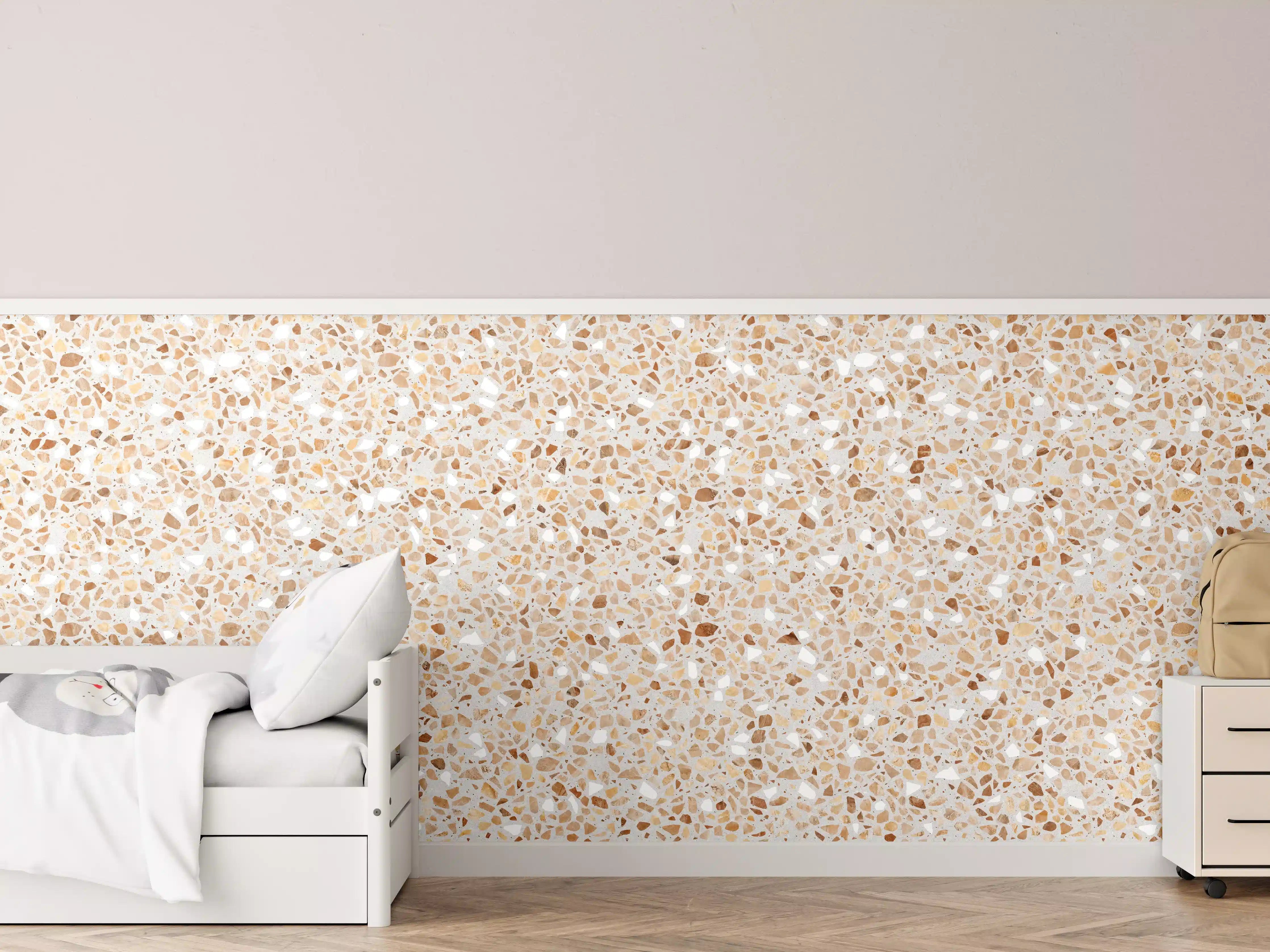 Kinderzimmer Wandgestaltung - Schöne beige Terrazzo Stein Textur