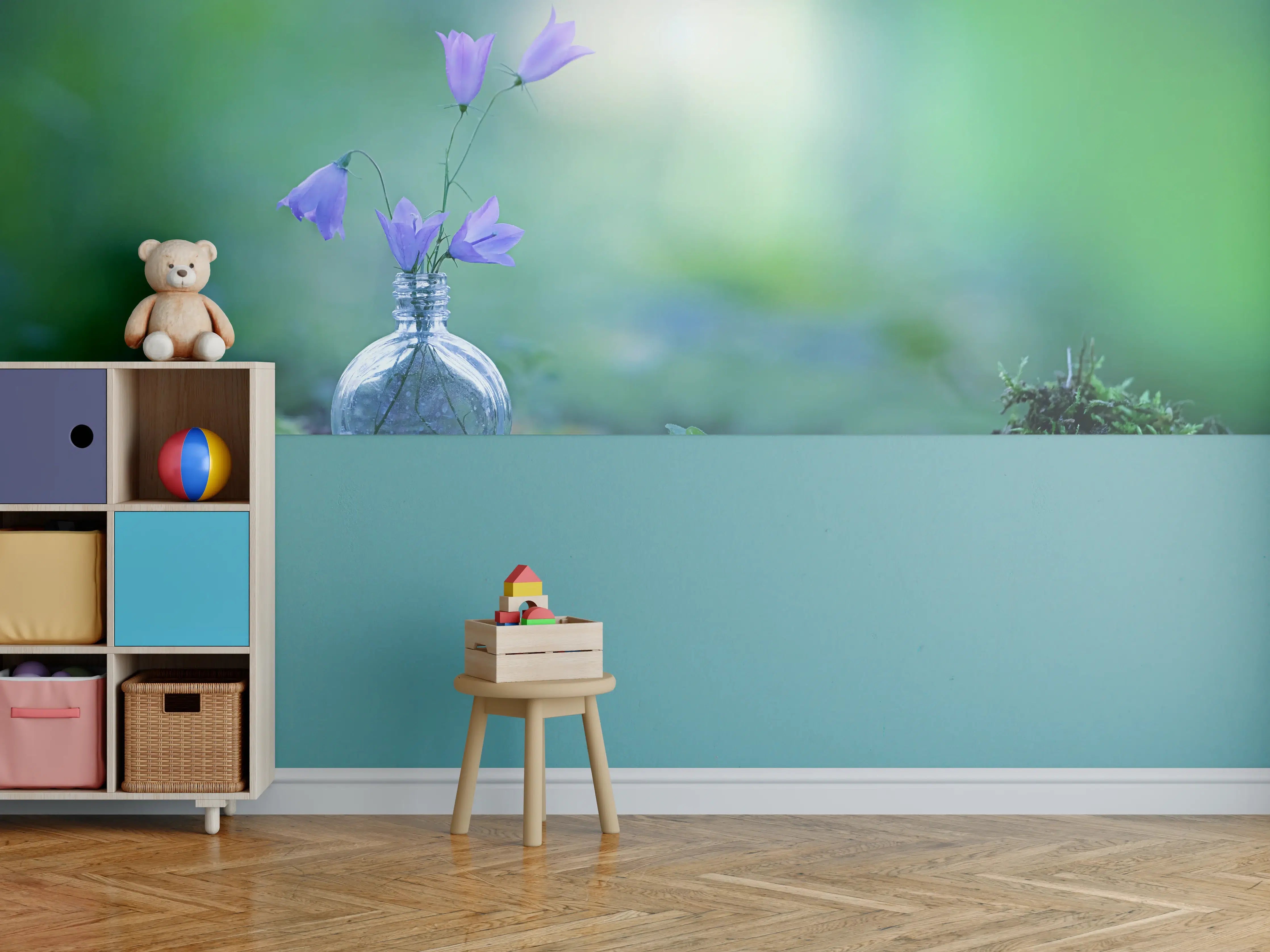 Kinderzimmer Wandgestaltung - Schöne campanula Blumen