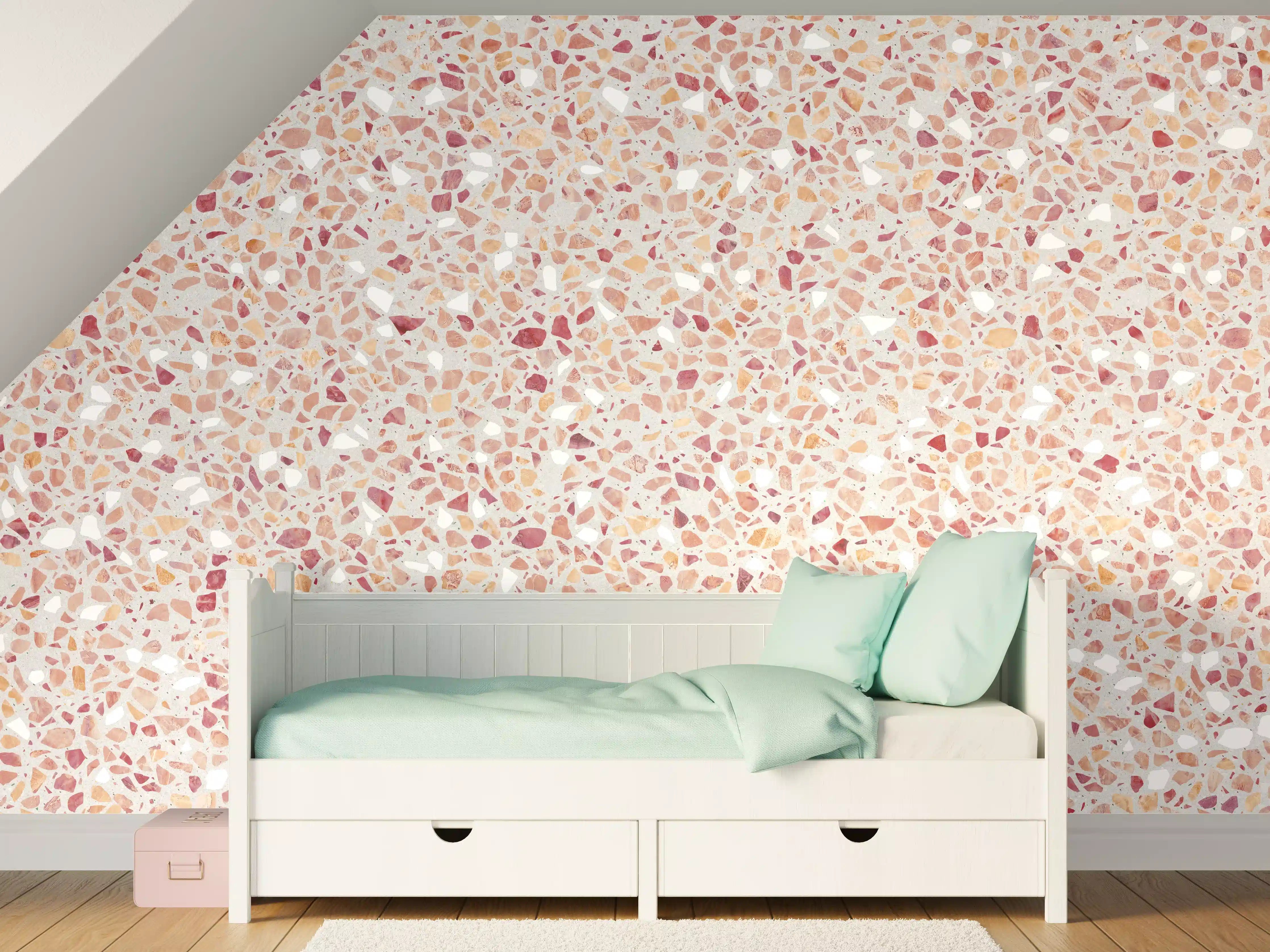Kinderzimmer Wandgestaltung - Schöne rote Terrazzo Stein Textur
