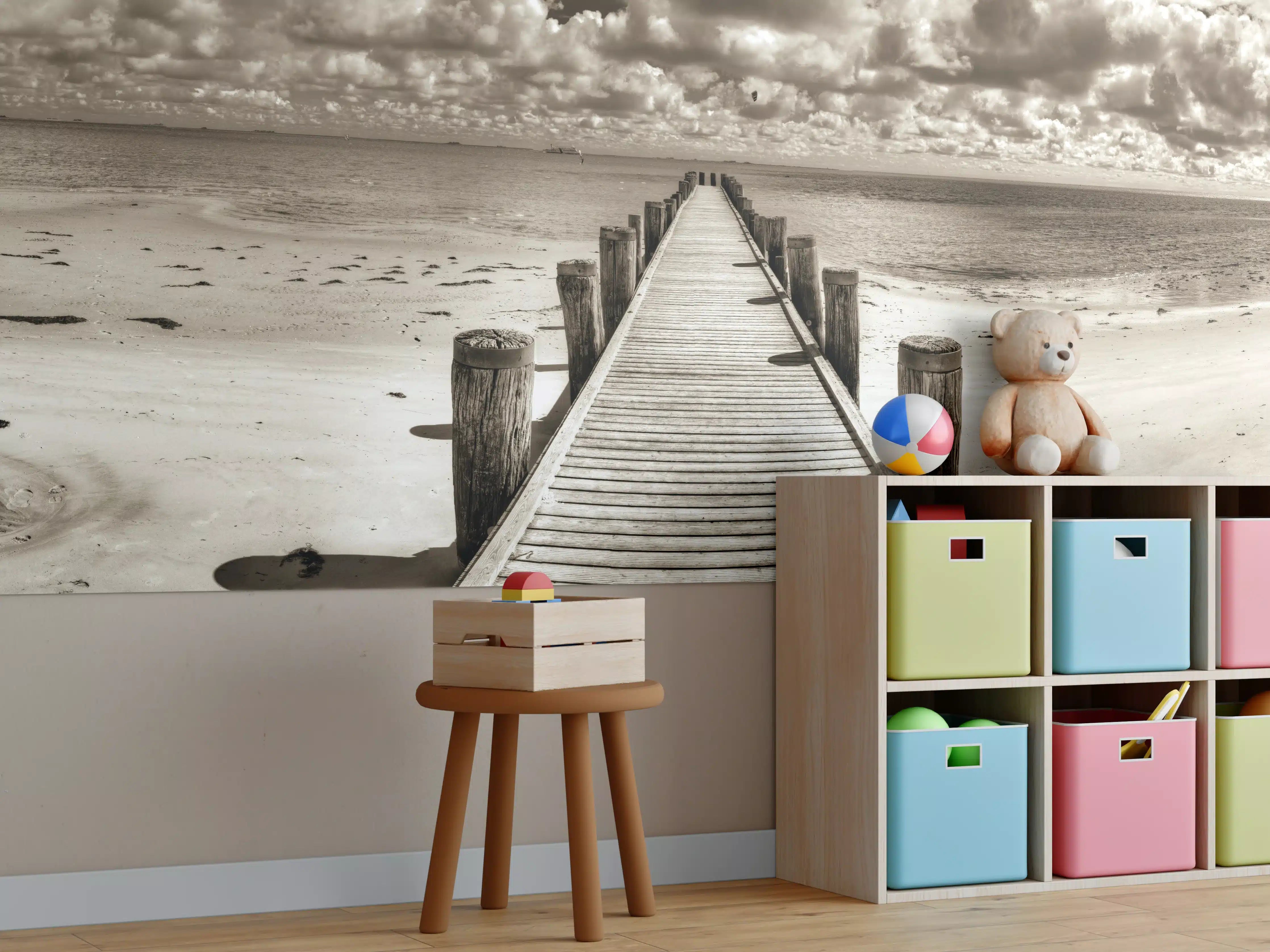 Kinderzimmer Wandgestaltung - Schöner Anlegersteg für Boote