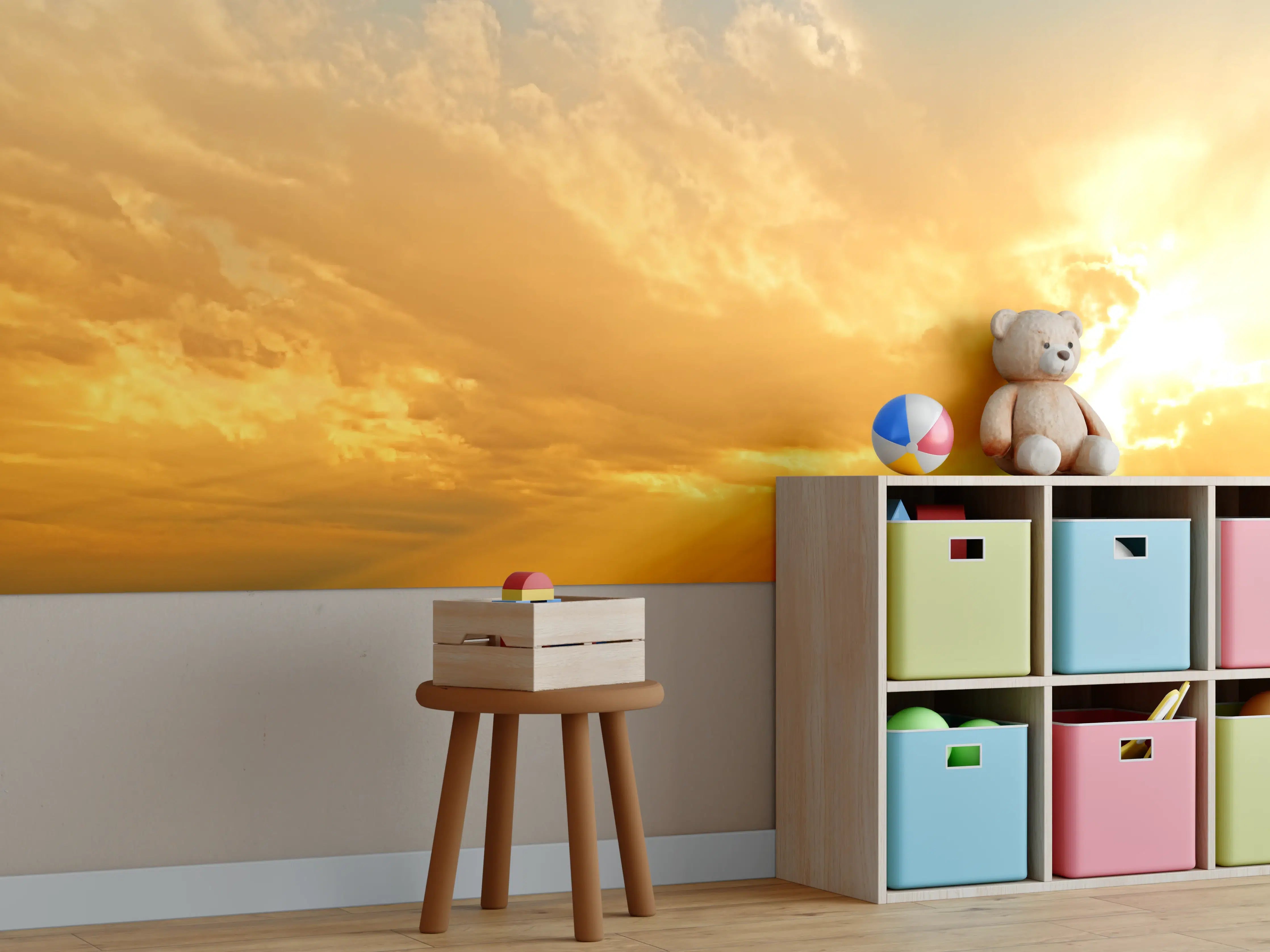 Kinderzimmer Wandgestaltung - Schöner Blick auf Sonnenuntergang