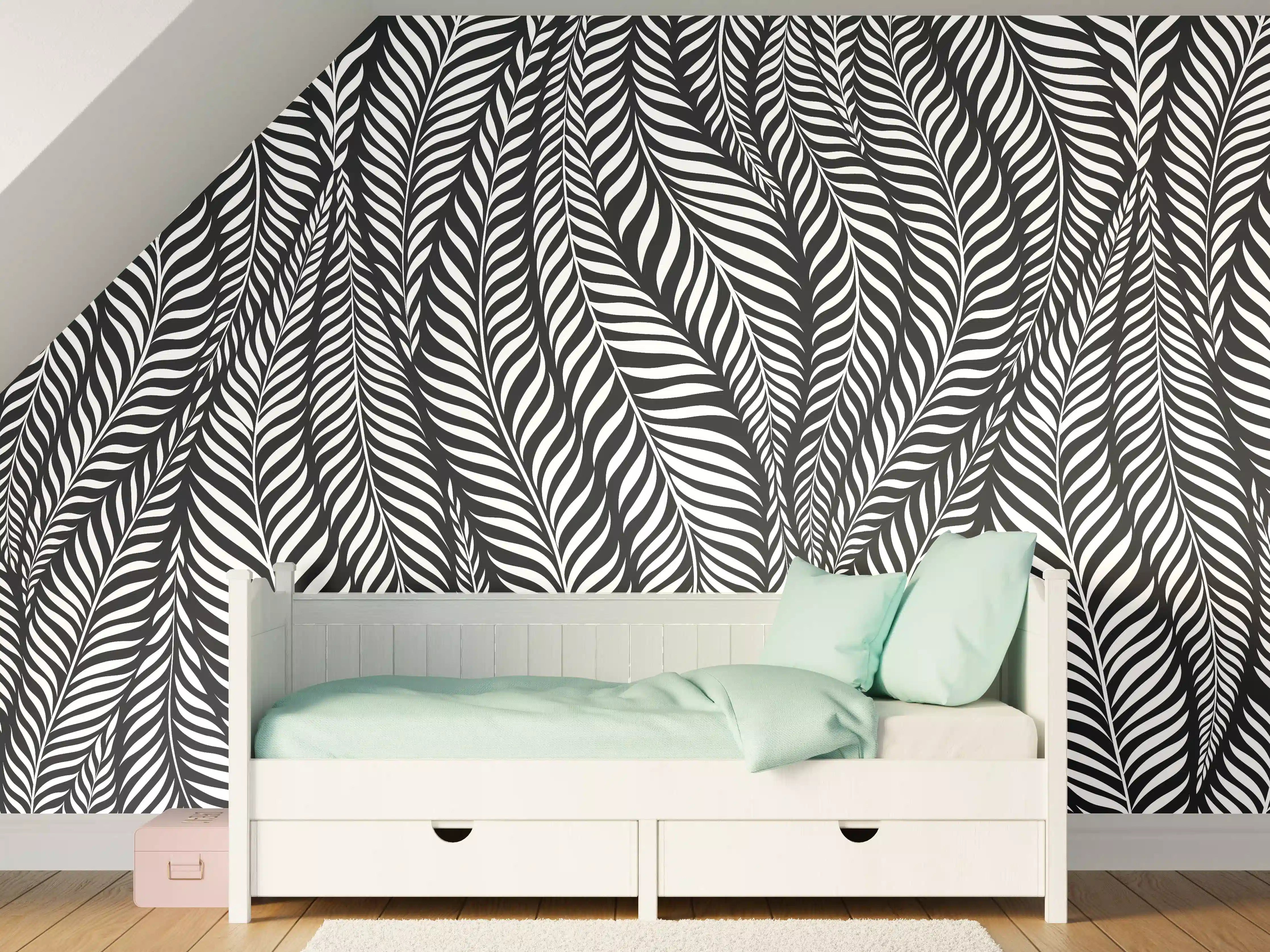 Kinderzimmer Wandgestaltung - Schwarz-Weiß-Optik für eleganten Stil