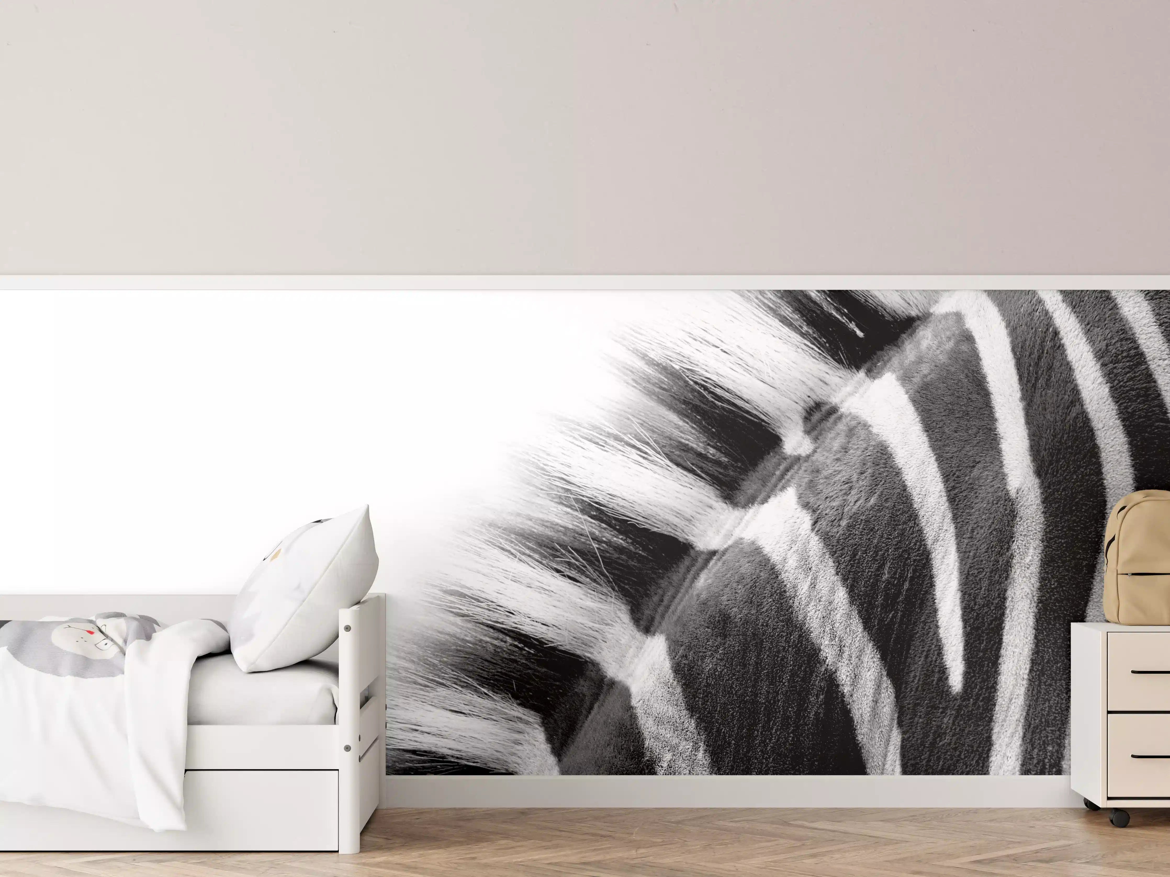 Kinderzimmer Wandgestaltung - Schwarz-Weiß-Textur mit gestricheltem Muster