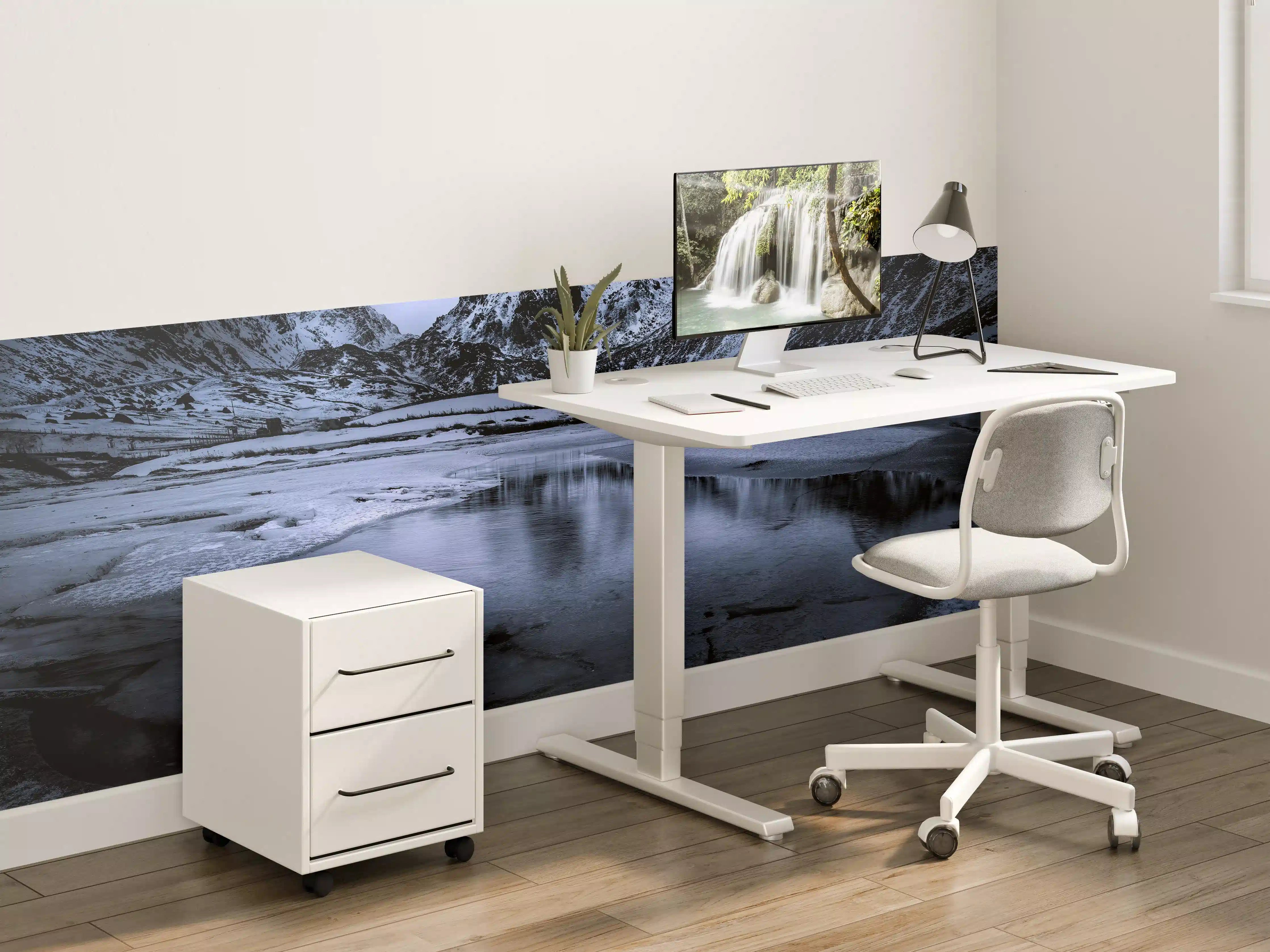 Kinderzimmer Wandgestaltung - Schwarz-Weiß Winterlandschaft