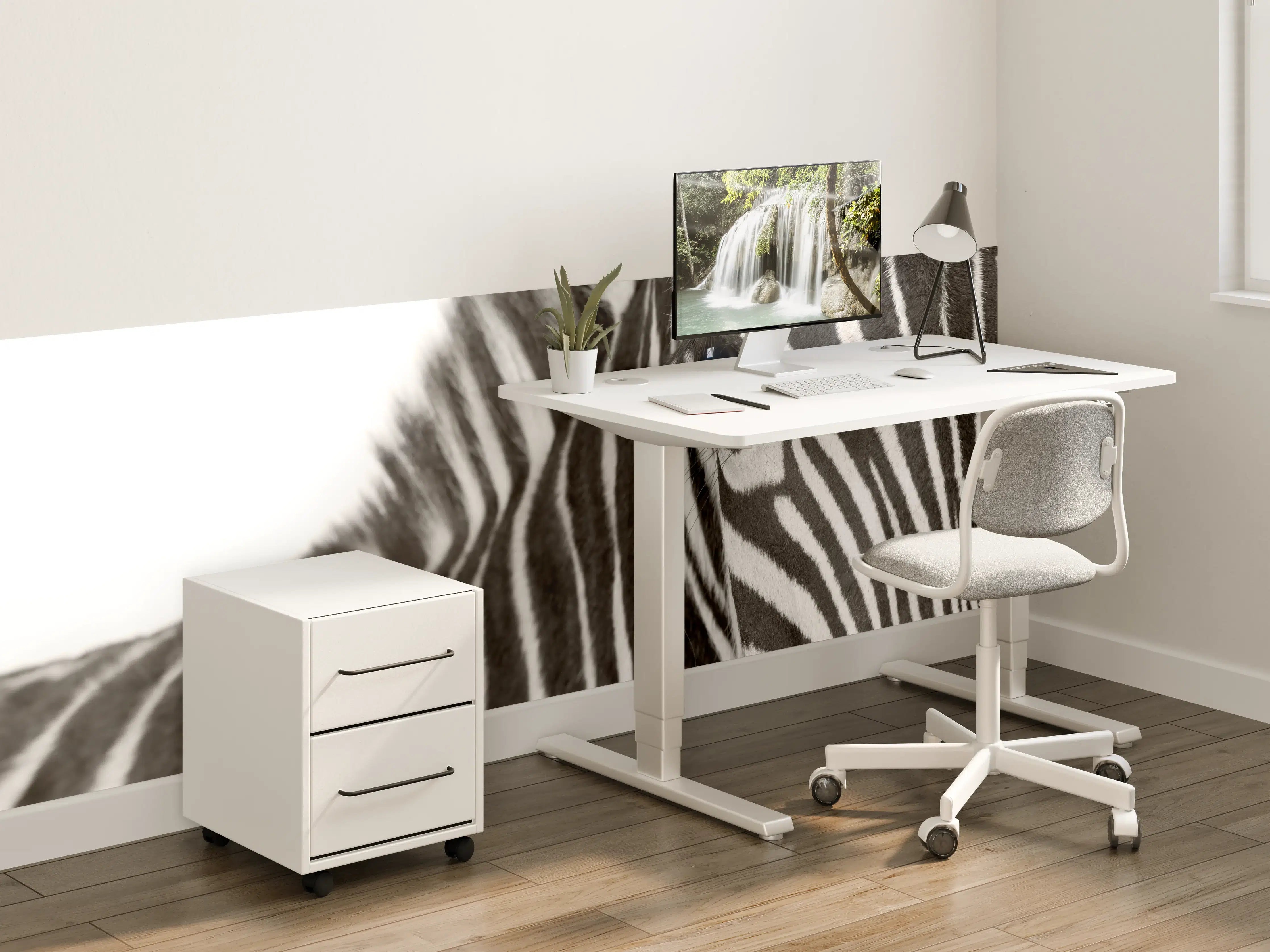 Kinderzimmer Wandgestaltung - Schwarz-Weiß Zebra mit Fokus auf Kopfdetails