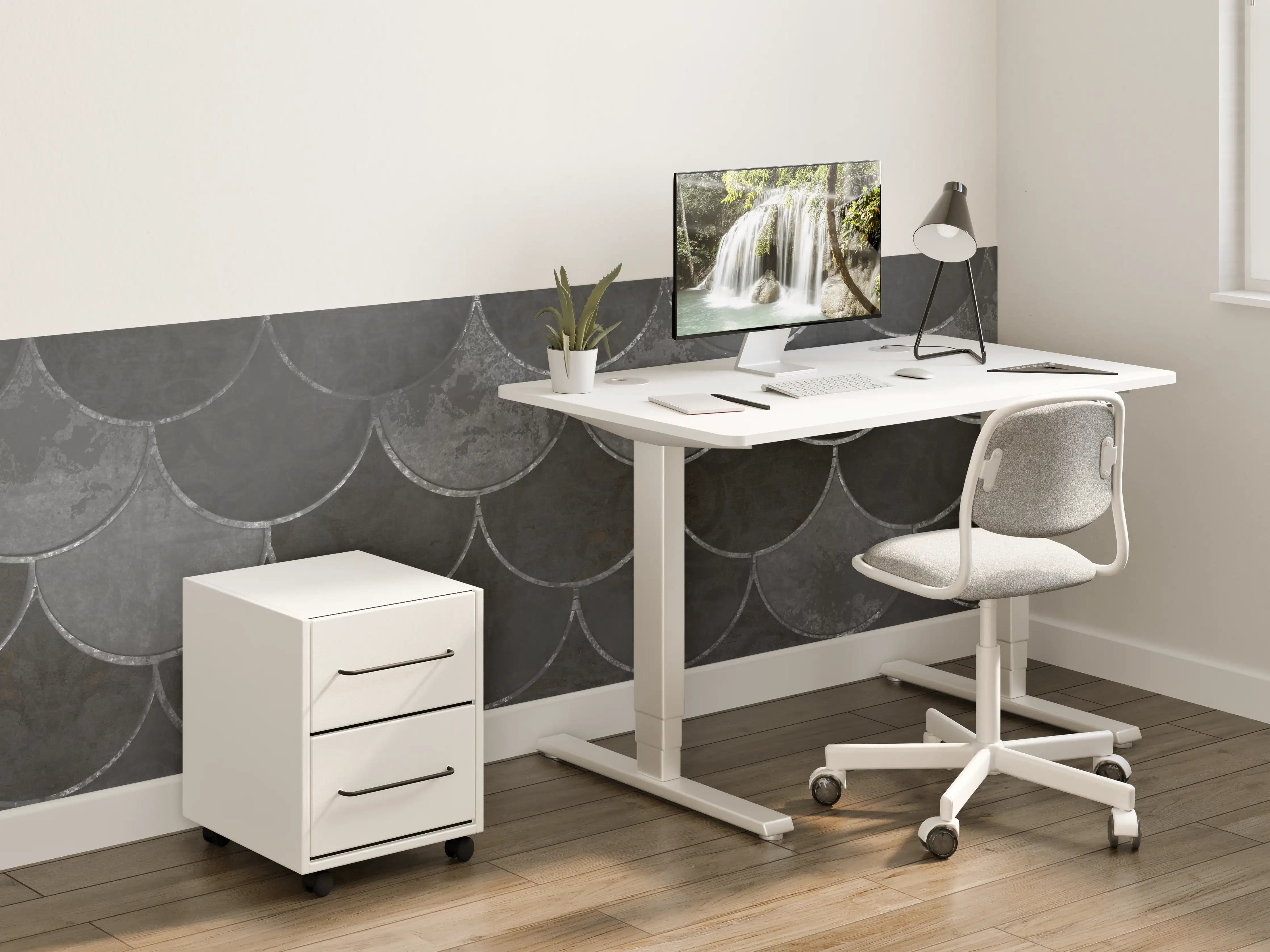 Kinderzimmer Wandgestaltung - Schwarze Scales Textur mit edging Details