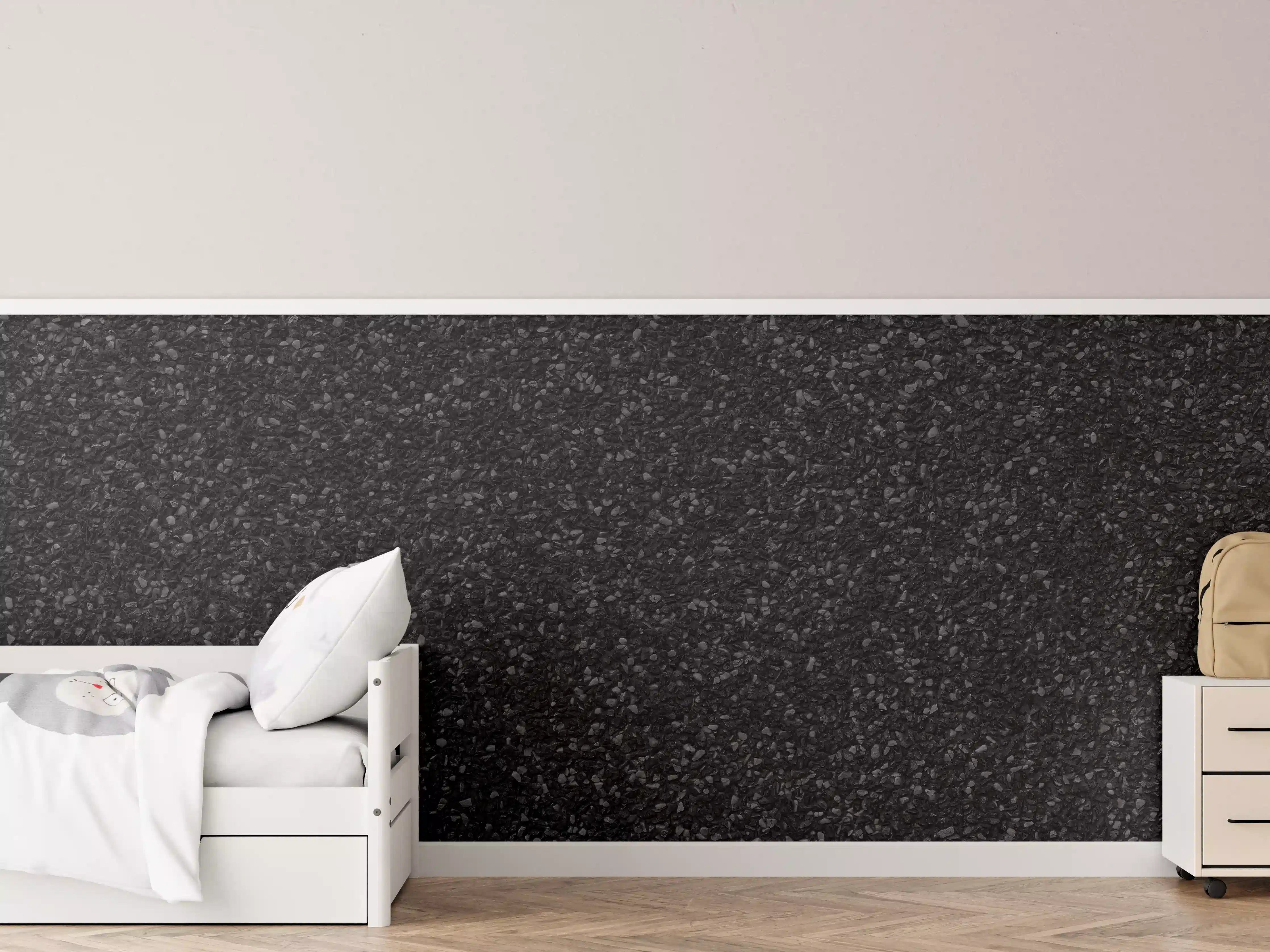 Kinderzimmer Wandgestaltung - Schwarzem poliertem Sandstein