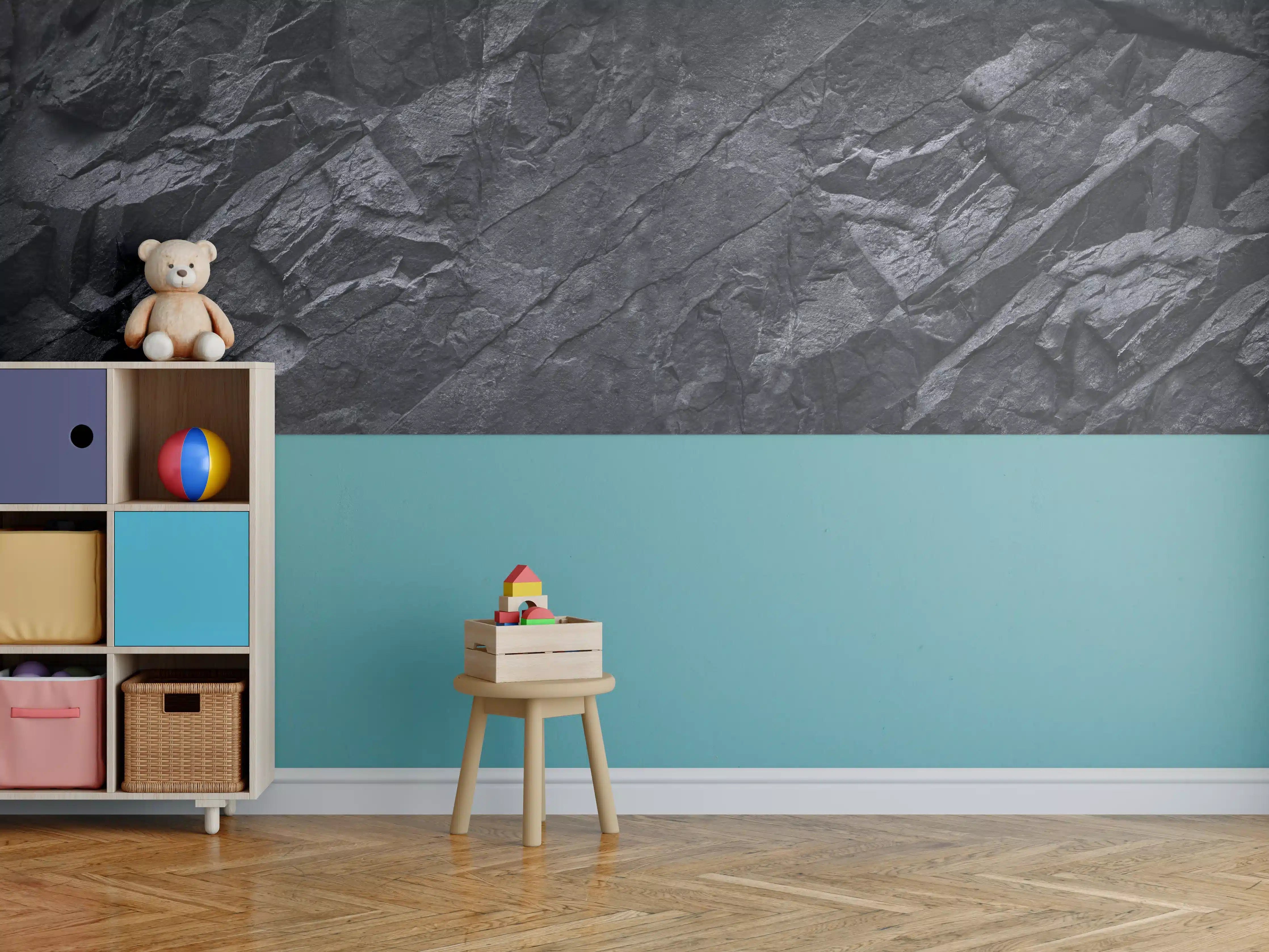 Kinderzimmer Wandgestaltung - Schwarzer Fels